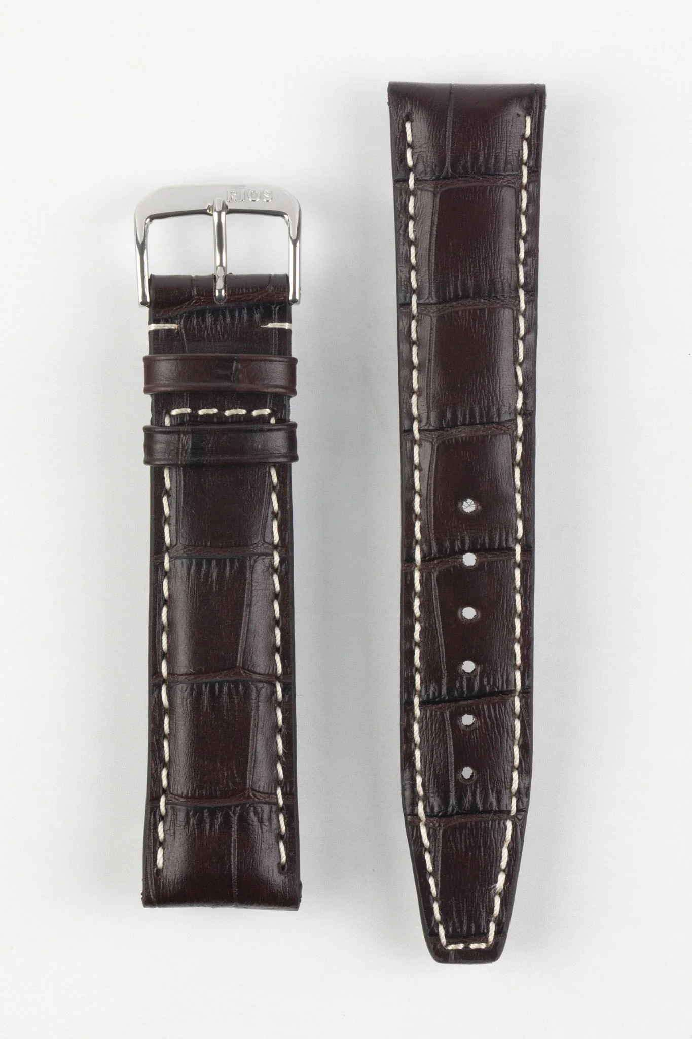 RIOS1931 BOSTON Alligator-Embossed Leather Watch Strap in MOCHA - Image 8