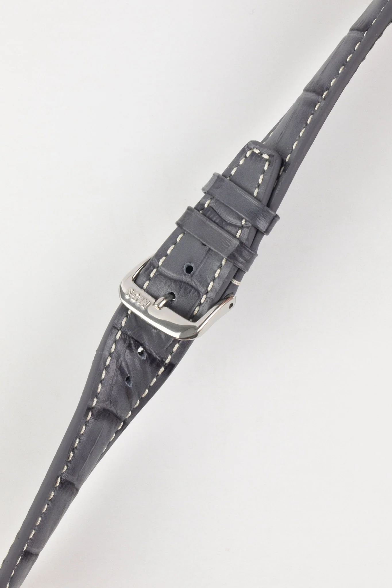 RIOS1931 BOSTON Alligator-Embossed Leather Watch Strap in STONE GREY - Image 5
