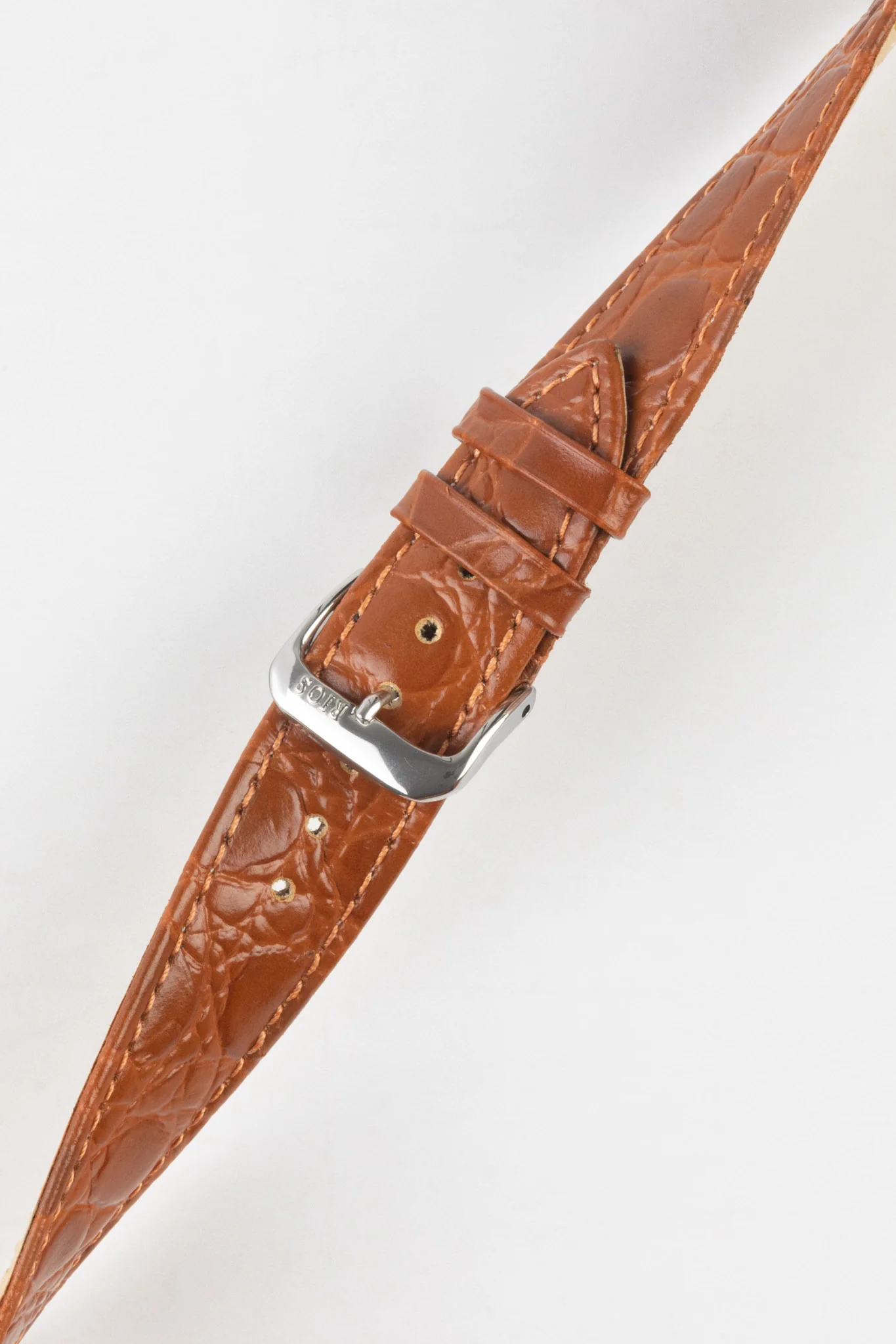 RIOS1931 BRAZIL Crocodile-Embossed Leather Watch Strap in COGNAC - Image 5