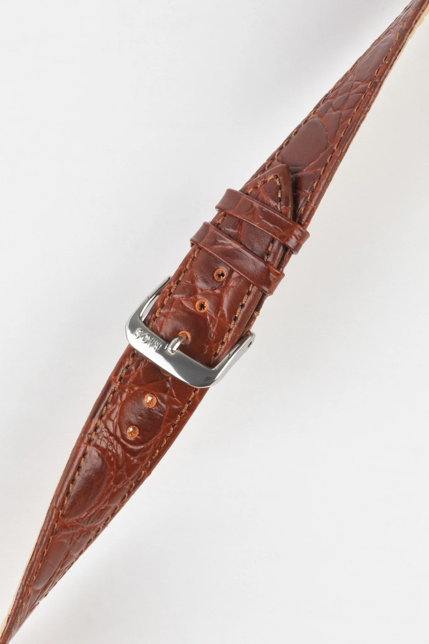 RIOS1931 BRAZIL Crocodile-Embossed Leather Watch Strap in MAHOGANY - Image 5