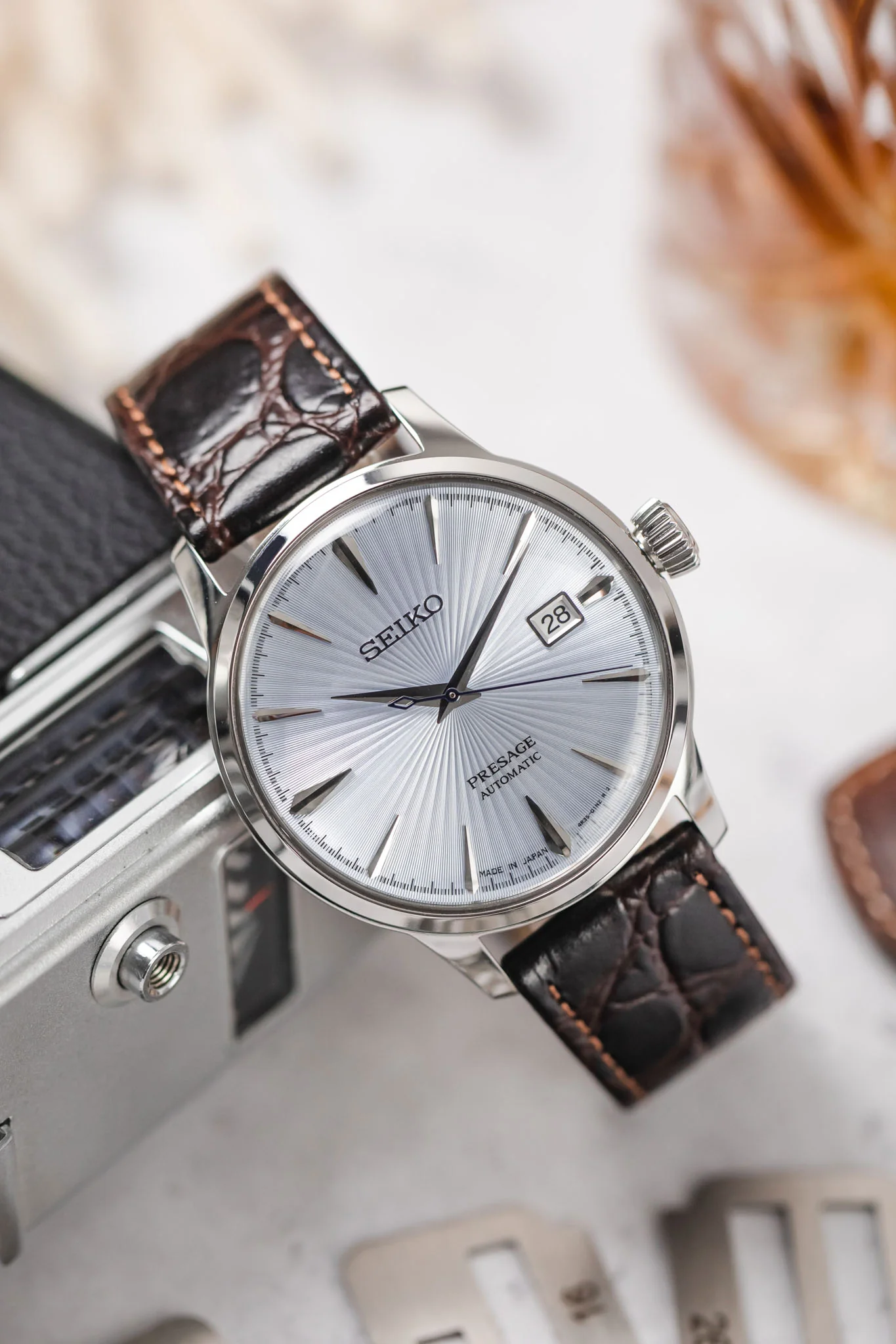 RIOS1931 BRAZIL Crocodile-Embossed Leather Watch Strap in MOCHA - Image 4