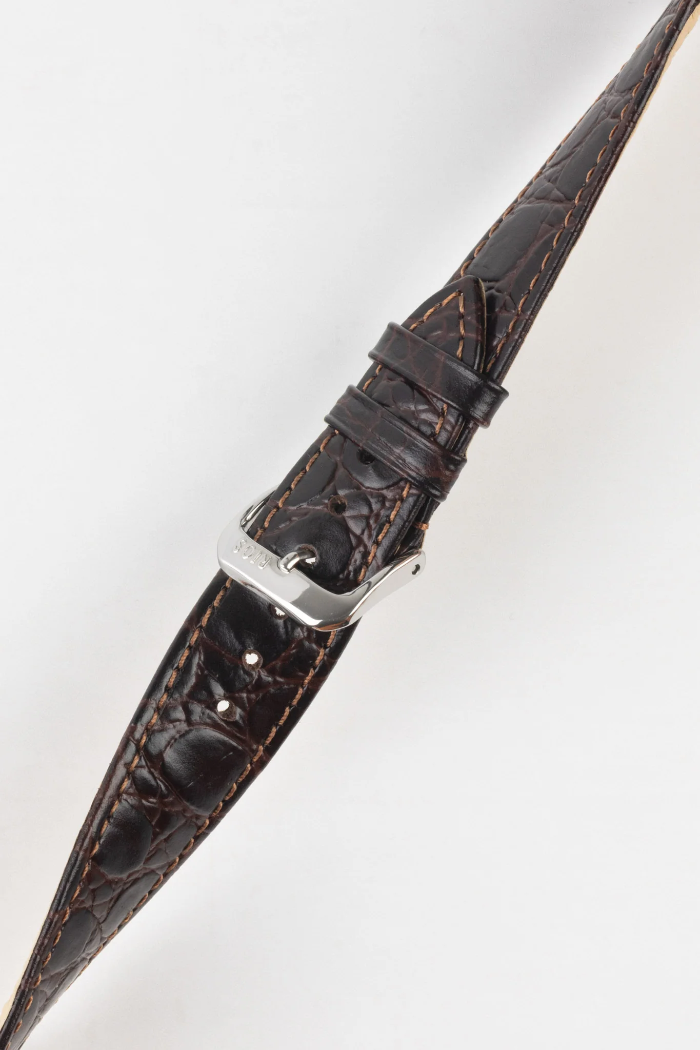 RIOS1931 BRAZIL Crocodile-Embossed Leather Watch Strap in MOCHA - Image 5