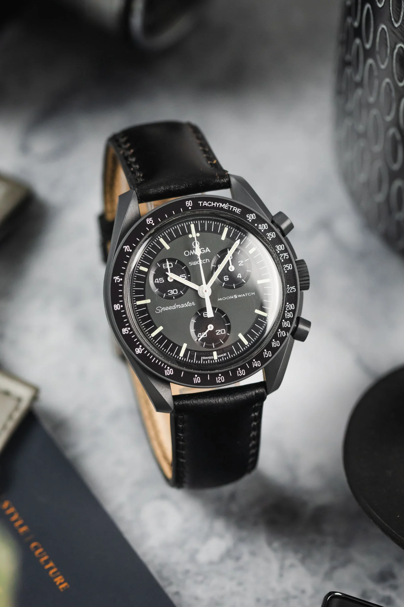 RIOS1931 CHICAGO Shell Cordovan Leather Watch Strap in BLACK - Image 4