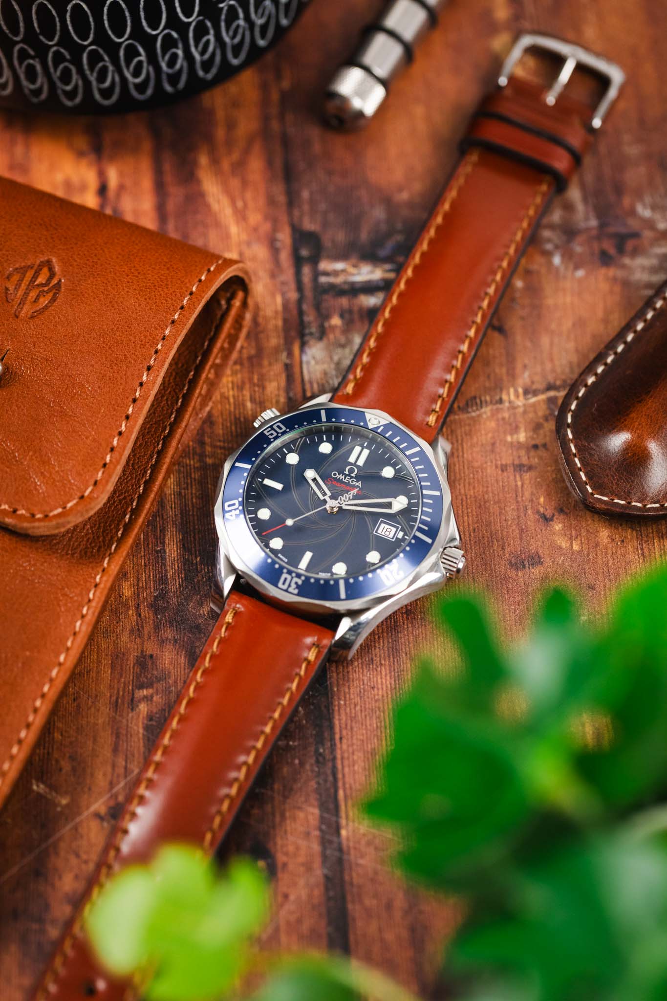 RIOS1931 CHICAGO Shell Cordovan Leather Watch Strap in COGNAC - Image 6