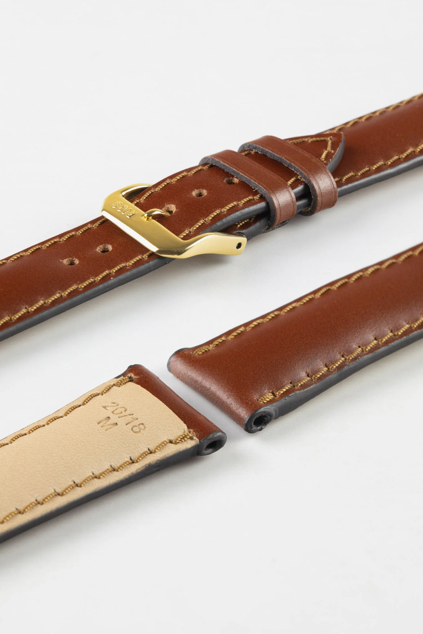 RIOS1931 CHICAGO Shell Cordovan Leather Watch Strap in COGNAC - Image 8