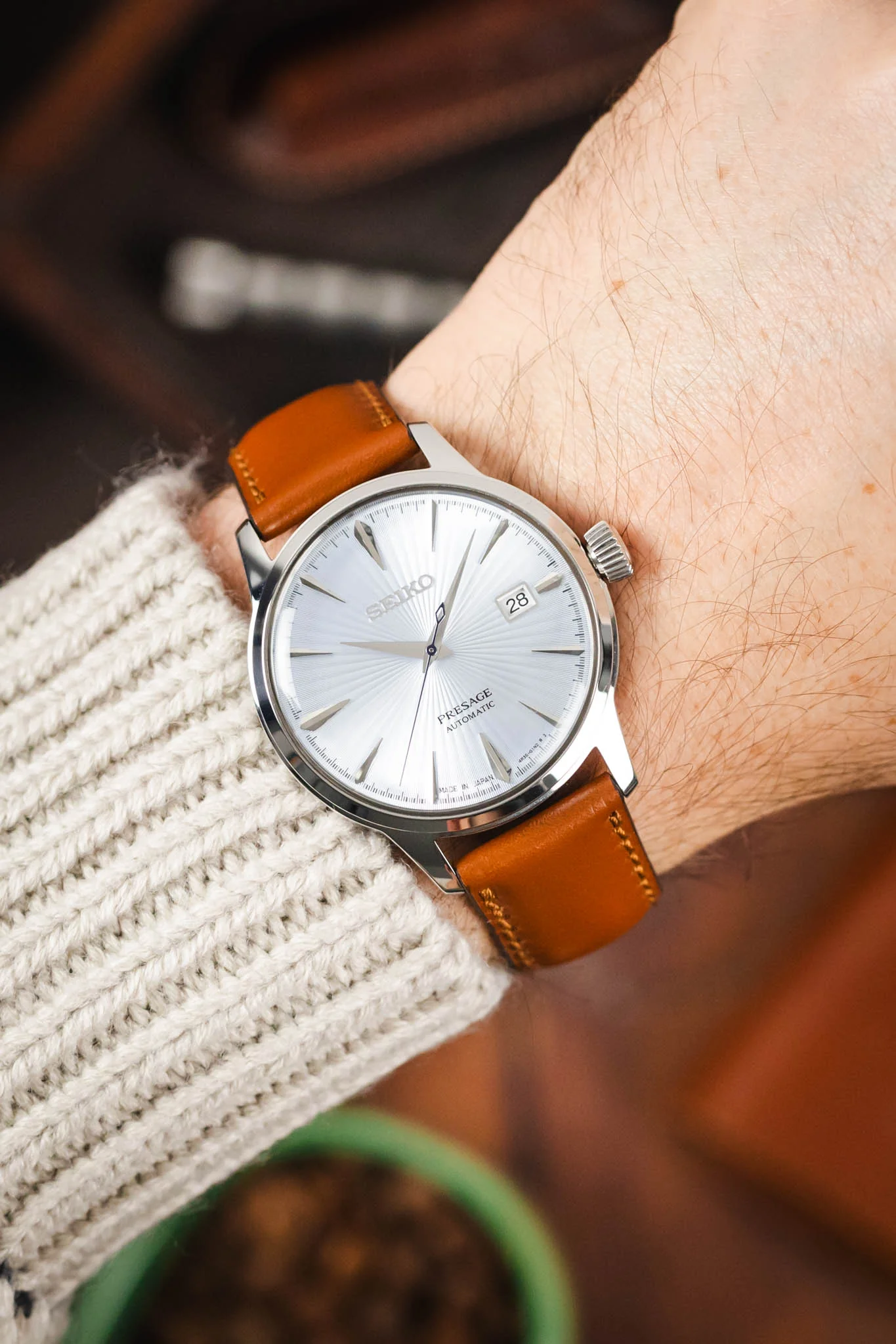 RIOS1931 CHICAGO Shell Cordovan Leather Watch Strap in HONEY - Image 2