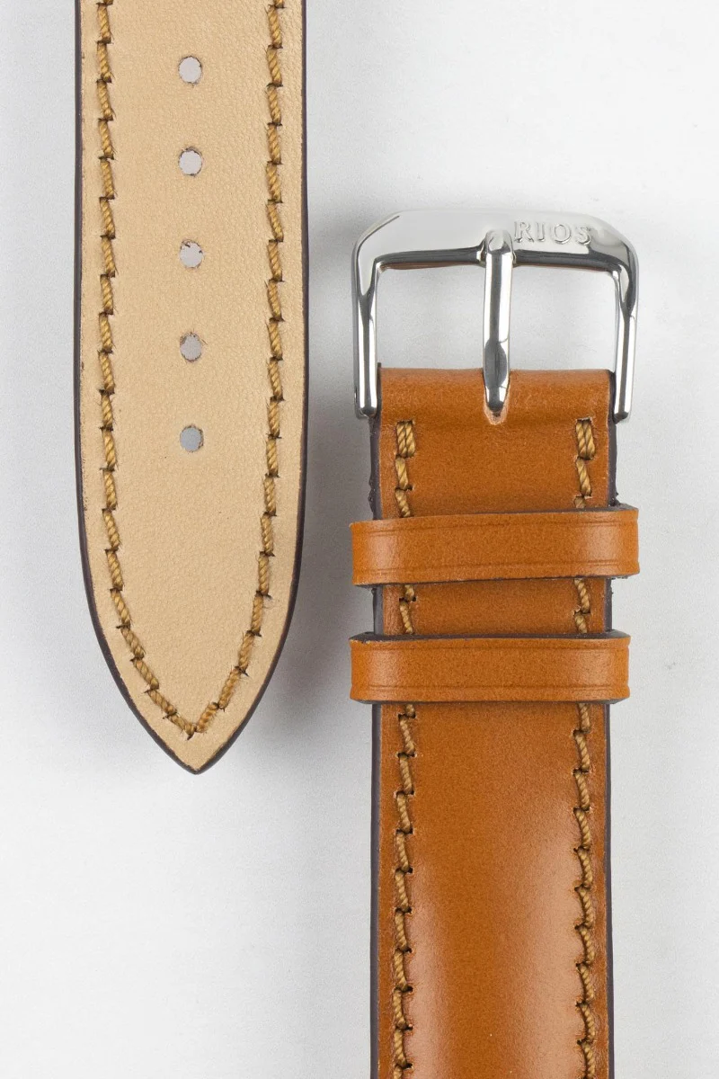 RIOS1931 CHICAGO Shell Cordovan Leather Watch Strap in HONEY - Image 3