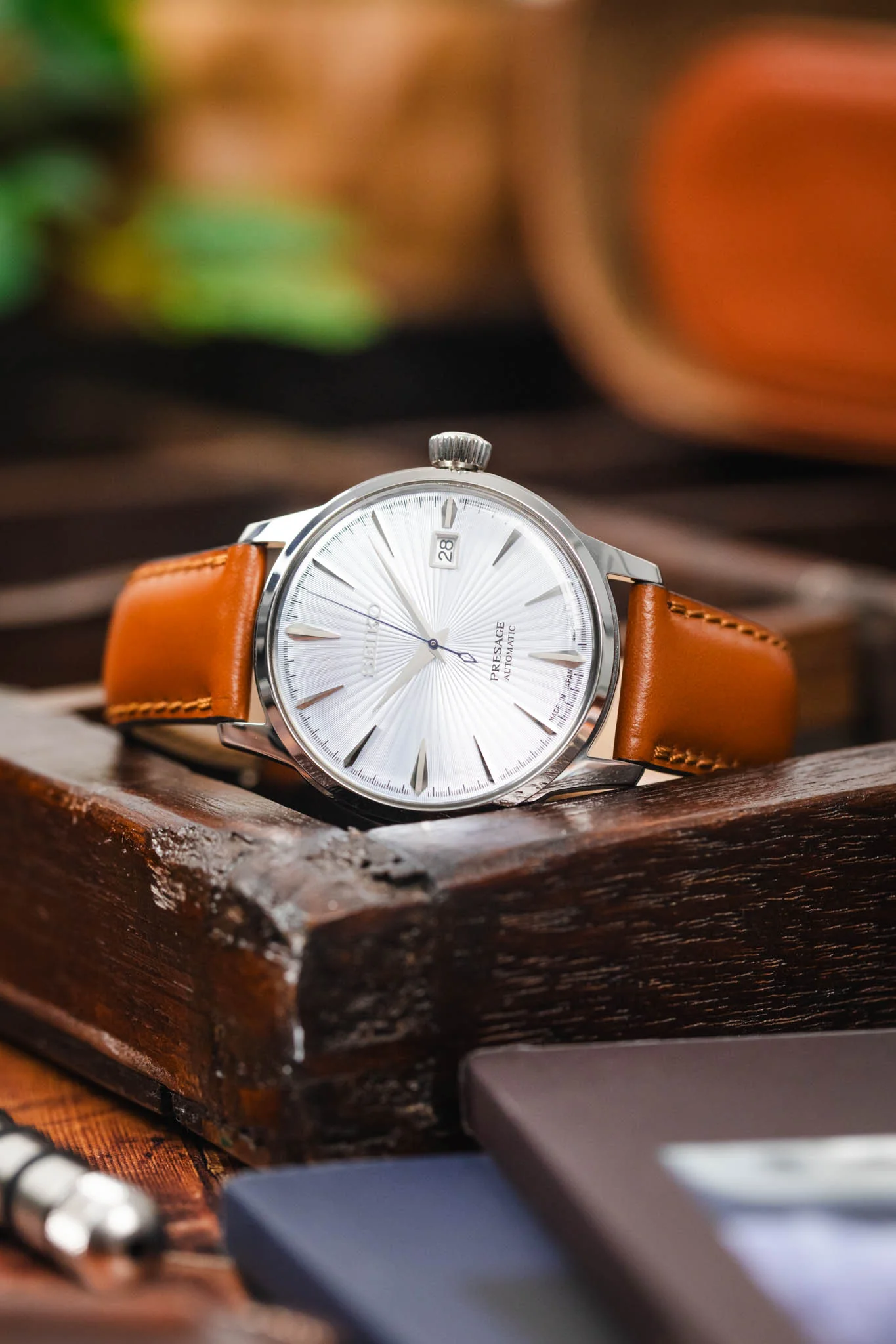 RIOS1931 CHICAGO Shell Cordovan Leather Watch Strap in HONEY - Image 4