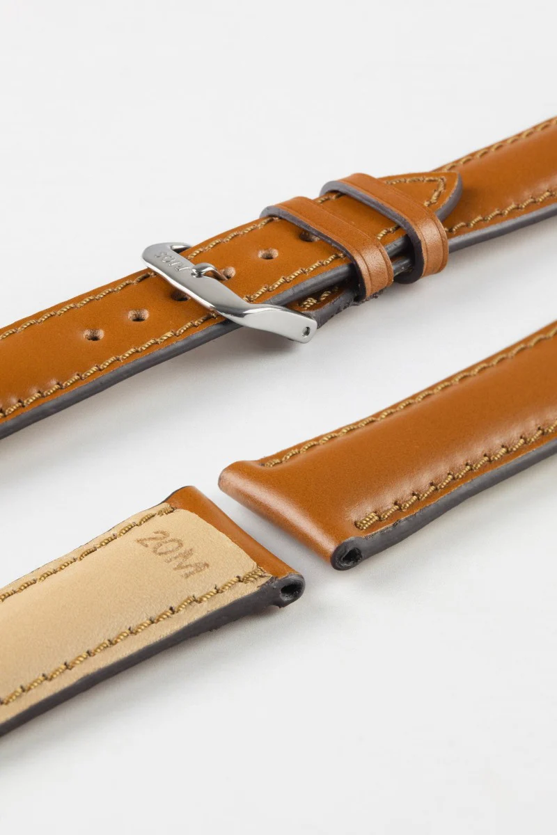 RIOS1931 CHICAGO Shell Cordovan Leather Watch Strap in HONEY - Image 7