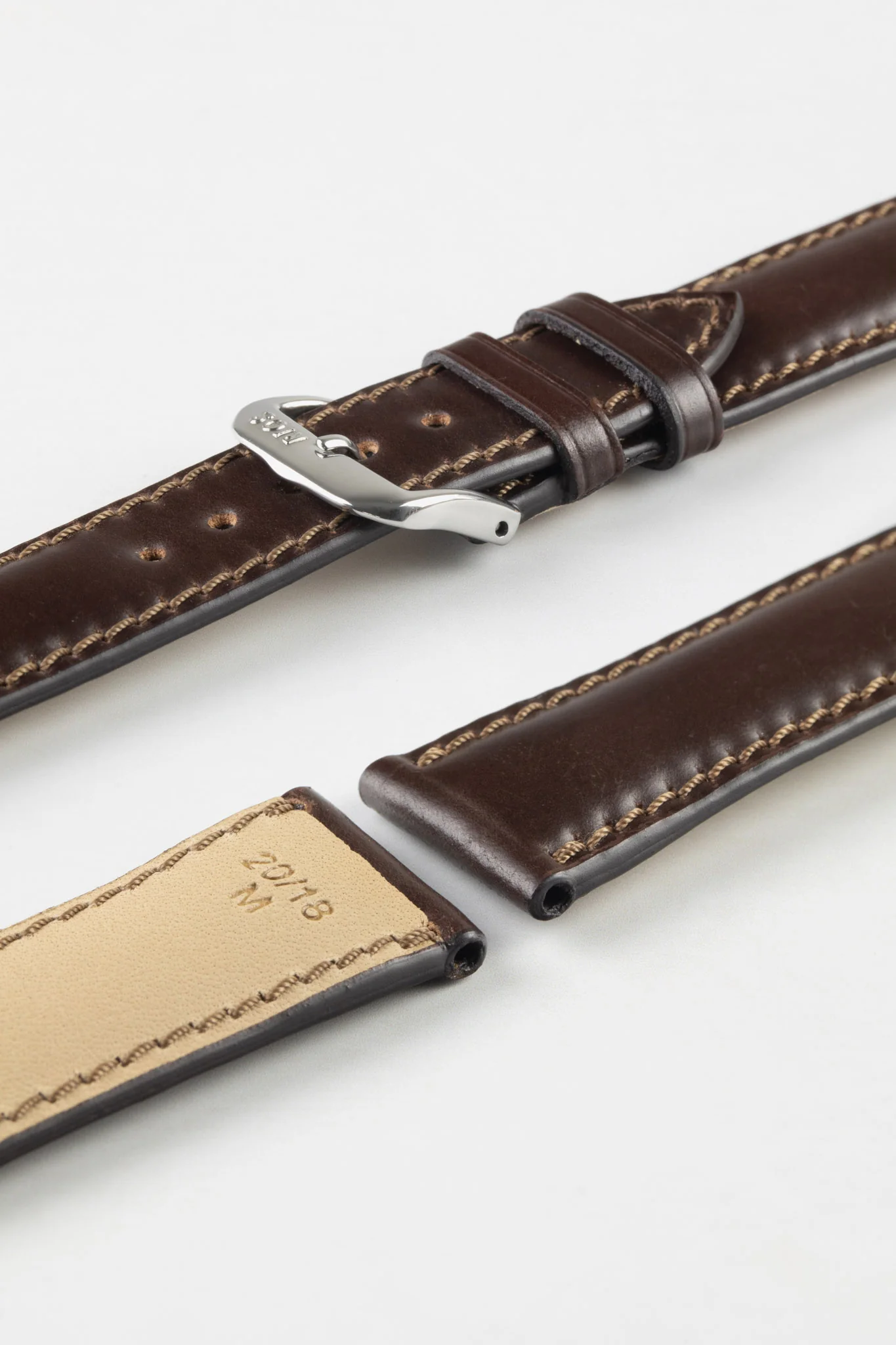 RIOS1931 CHICAGO Shell Cordovan Leather Watch Strap in MOCHA - Image 7