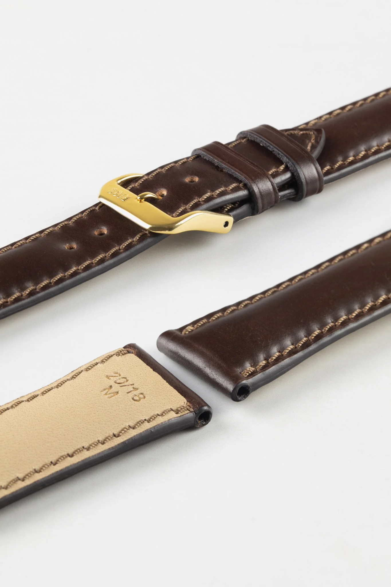RIOS1931 CHICAGO Shell Cordovan Leather Watch Strap in MOCHA - Image 8