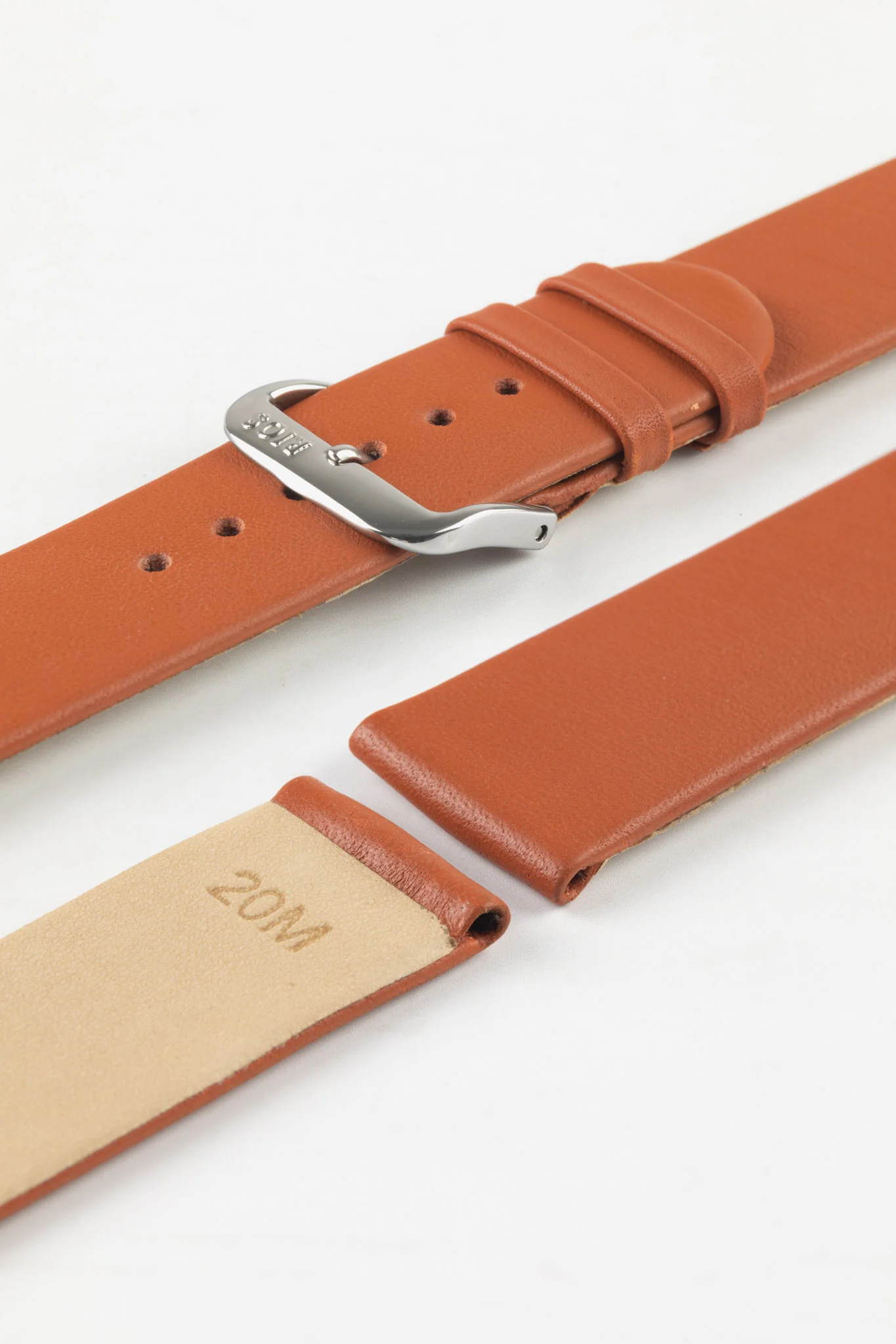 RIOS1931 CLASSIC Low-Profile Leather Watch Strap in COGNAC - Image 7