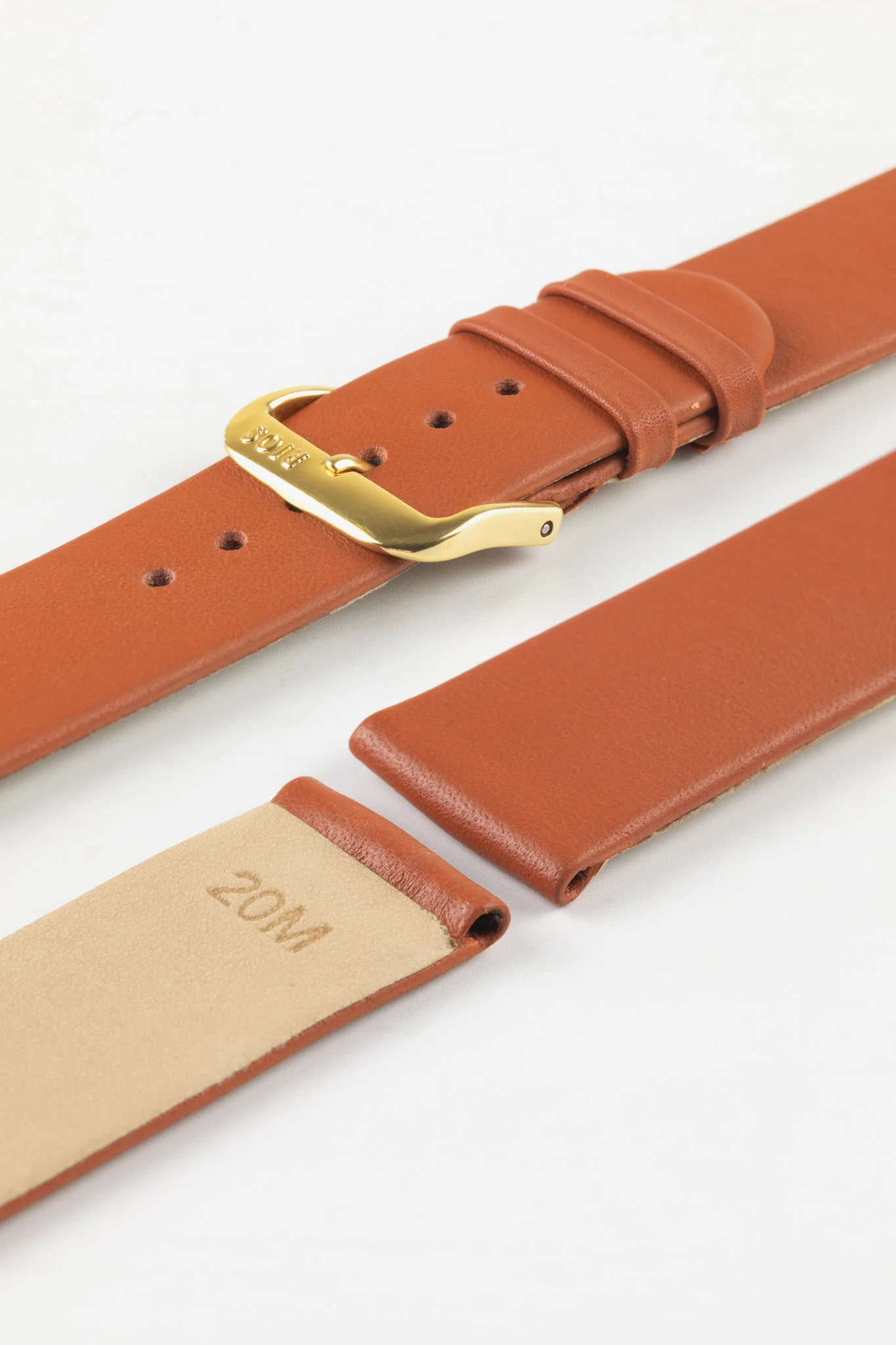 RIOS1931 CLASSIC Low-Profile Leather Watch Strap in COGNAC - Image 8