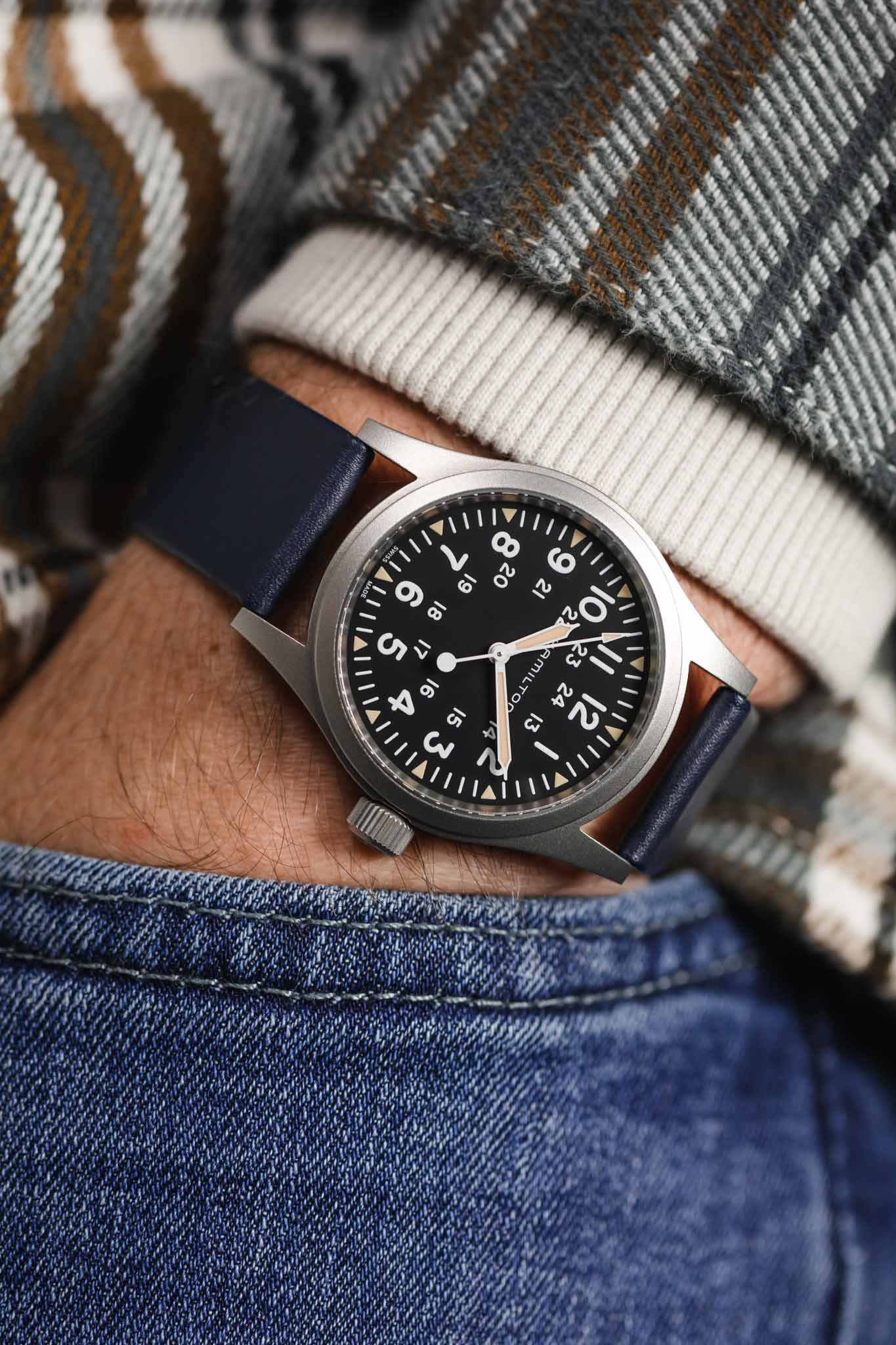RIOS1931 CLASSIC Low-Profile Leather Watch Strap in OCEAN BLUE - Image 6