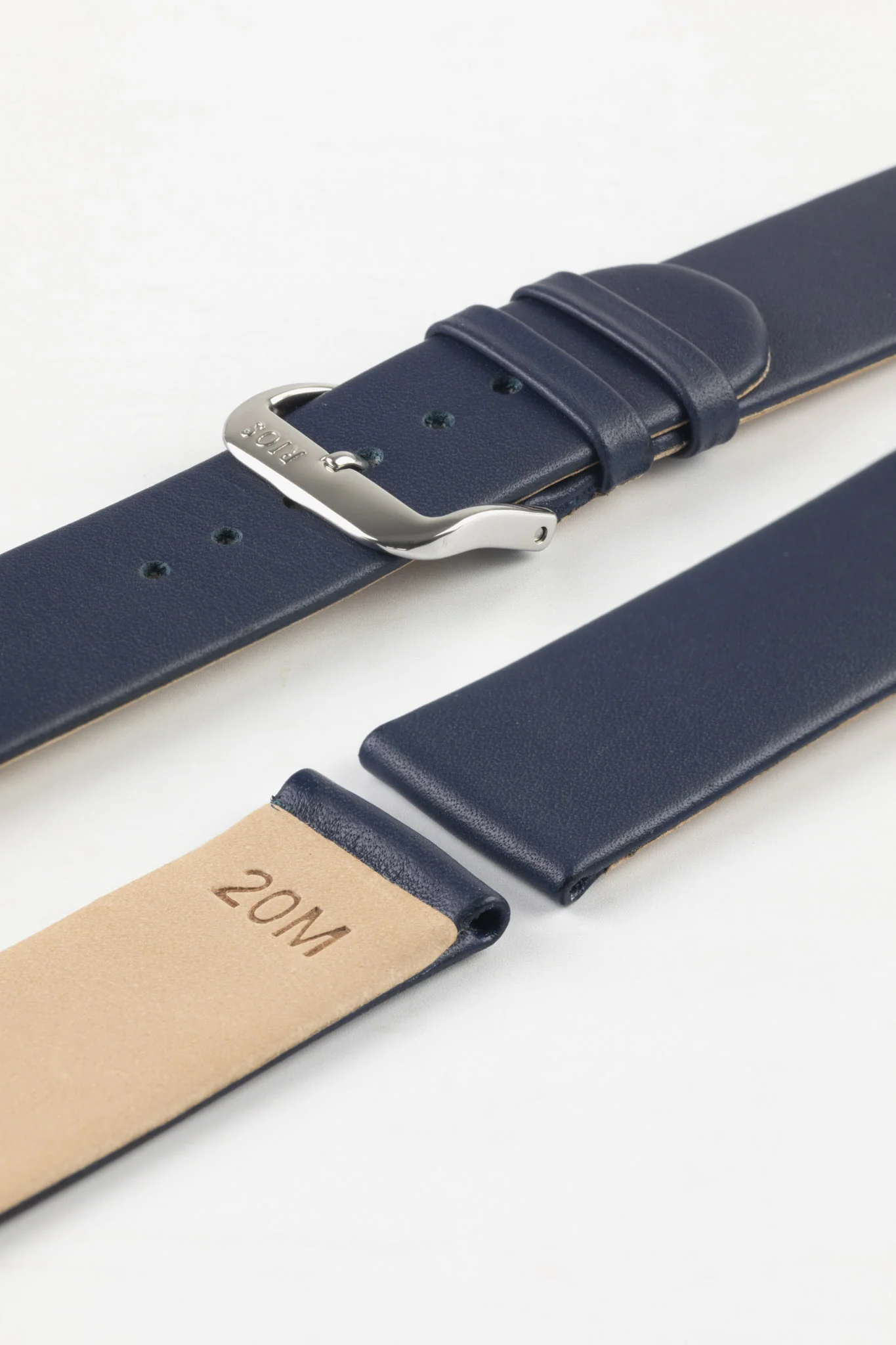 RIOS1931 CLASSIC Low-Profile Leather Watch Strap in OCEAN BLUE - Image 7