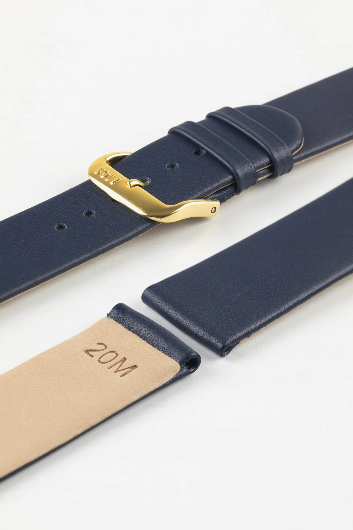 RIOS1931 CLASSIC Low-Profile Leather Watch Strap in OCEAN BLUE - Image 8