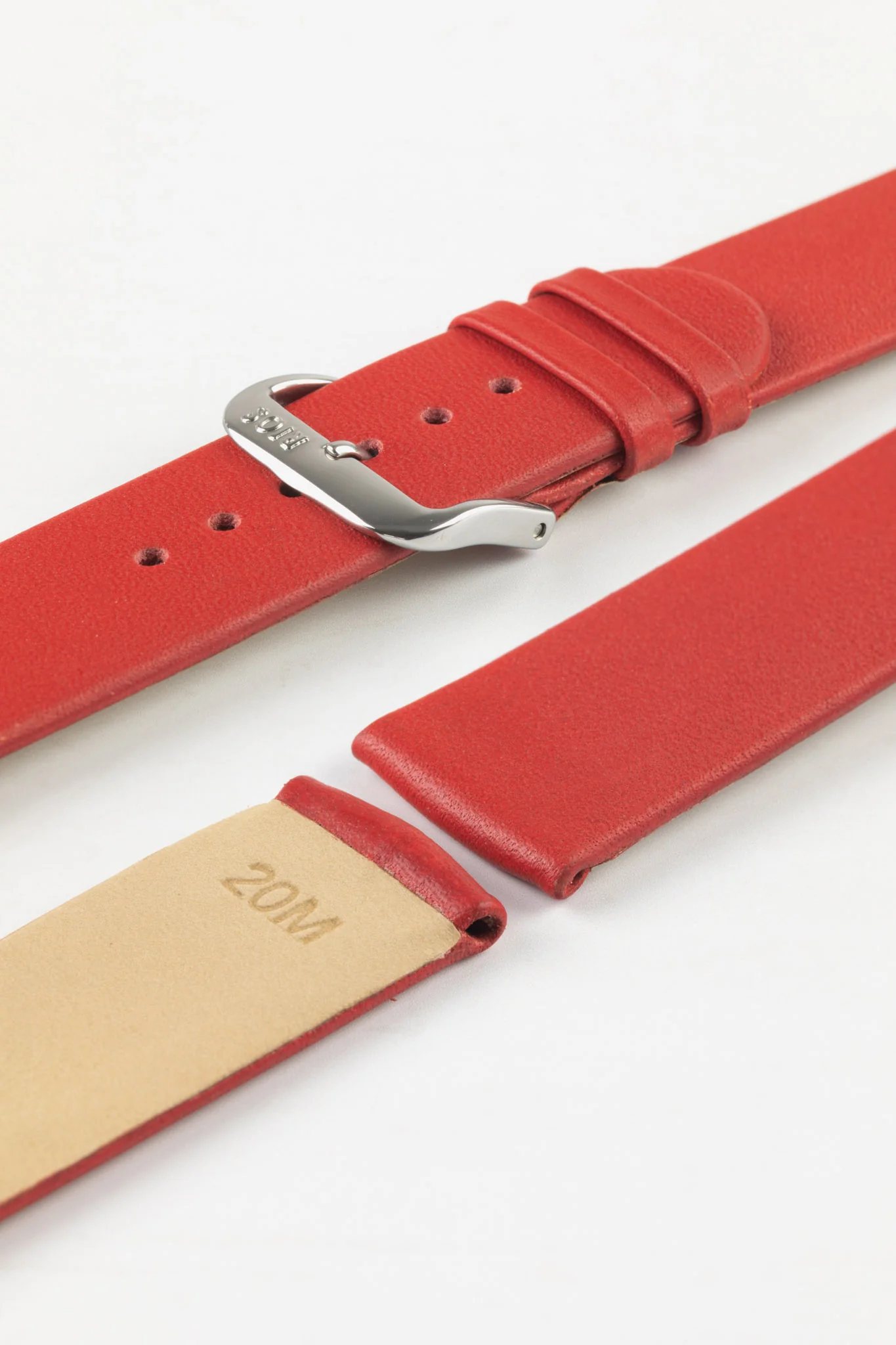 RIOS1931 CLASSIC Low-Profile Leather Watch Strap in RED - Image 7