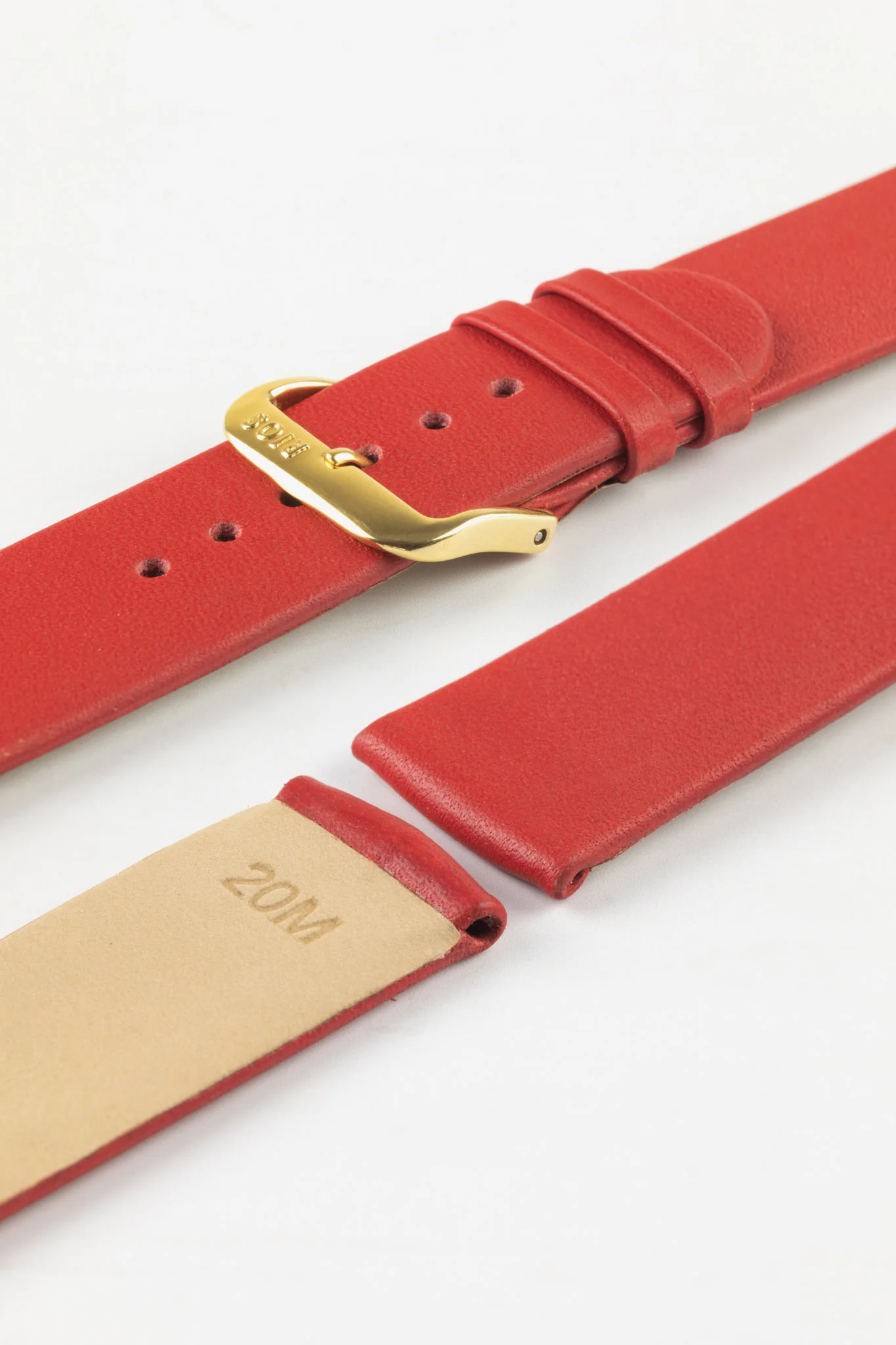 RIOS1931 CLASSIC Low-Profile Leather Watch Strap in RED - Image 8
