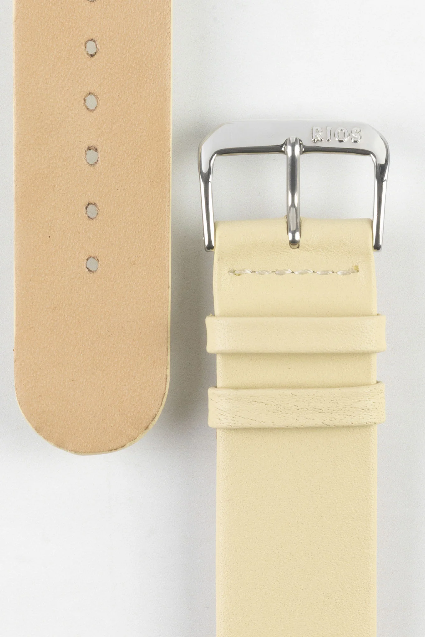 RIOS1931 CLASSIC Low-Profile Leather Watch Strap in SAND - Image 3