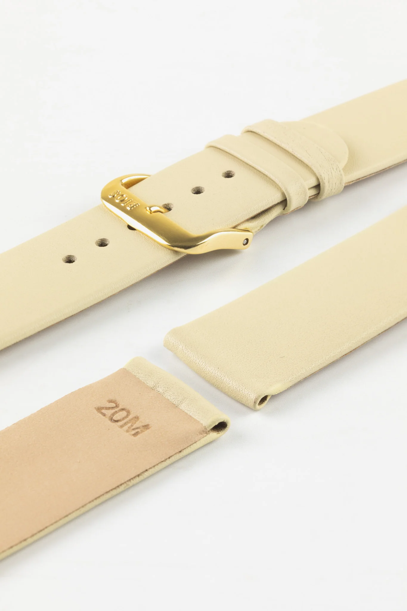 RIOS1931 CLASSIC Low-Profile Leather Watch Strap in SAND - Image 8