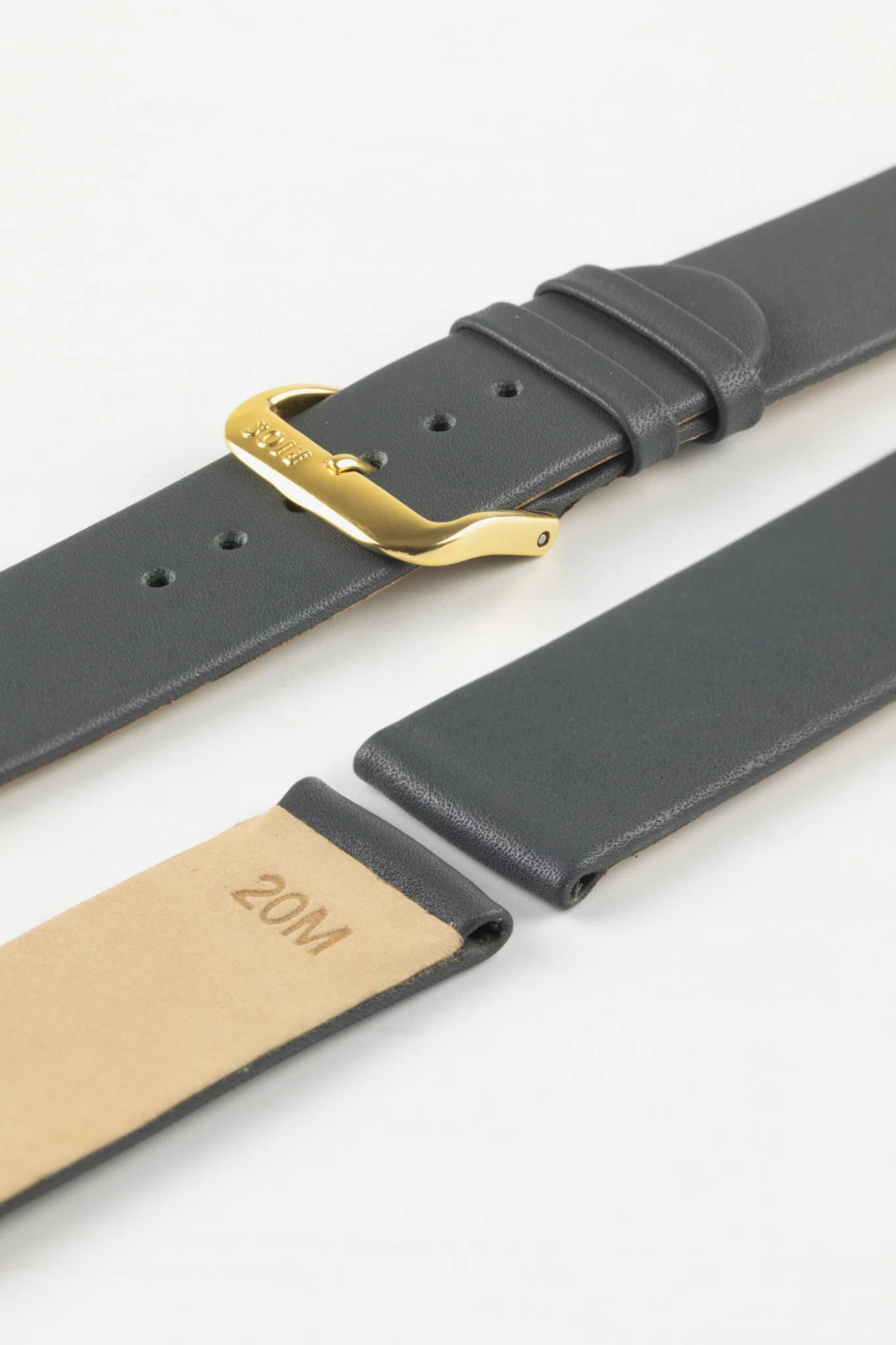 RIOS1931 CLASSIC Low-Profile Leather Watch Strap in STONE GREY - Image 8