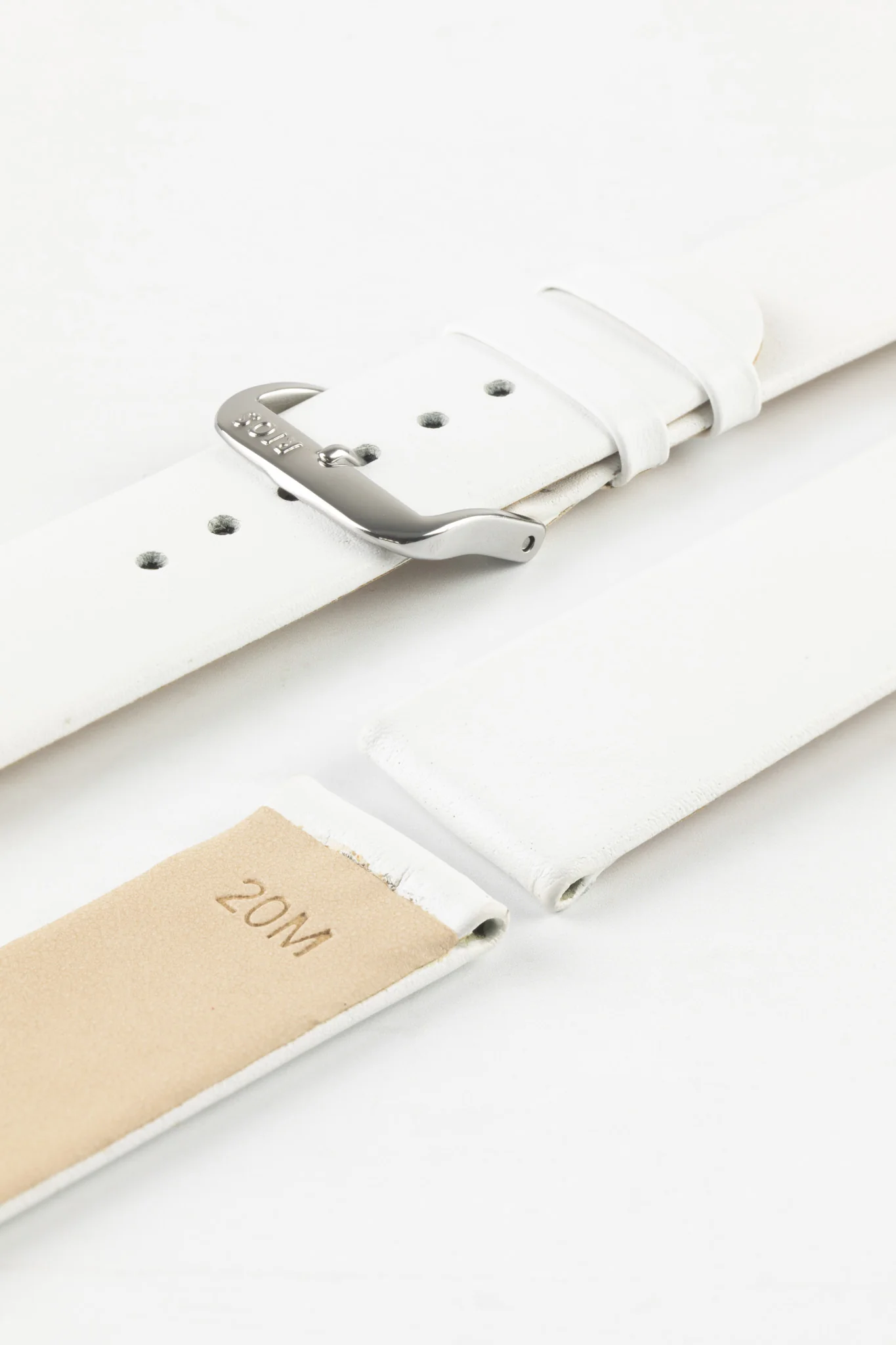 RIOS1931 CLASSIC Low-Profile Leather Watch Strap in WHITE - Image 7