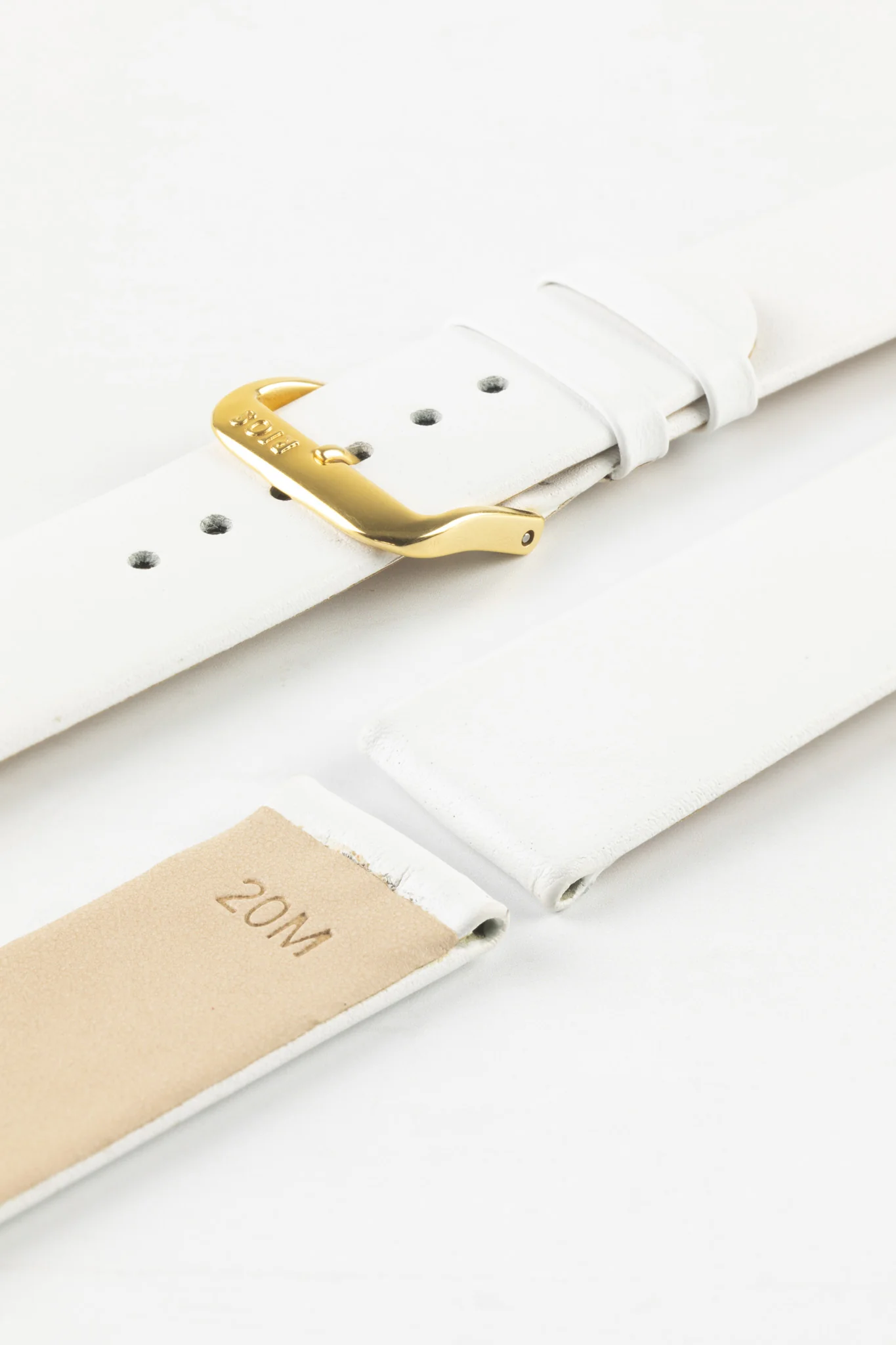 RIOS1931 CLASSIC Low-Profile Leather Watch Strap in WHITE - Image 8