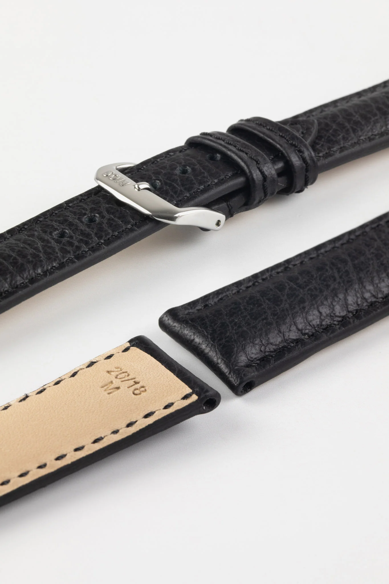 RIOS1931 COLORADO Genuine Buffalo Leather Watch Strap in BLACK - Image 4