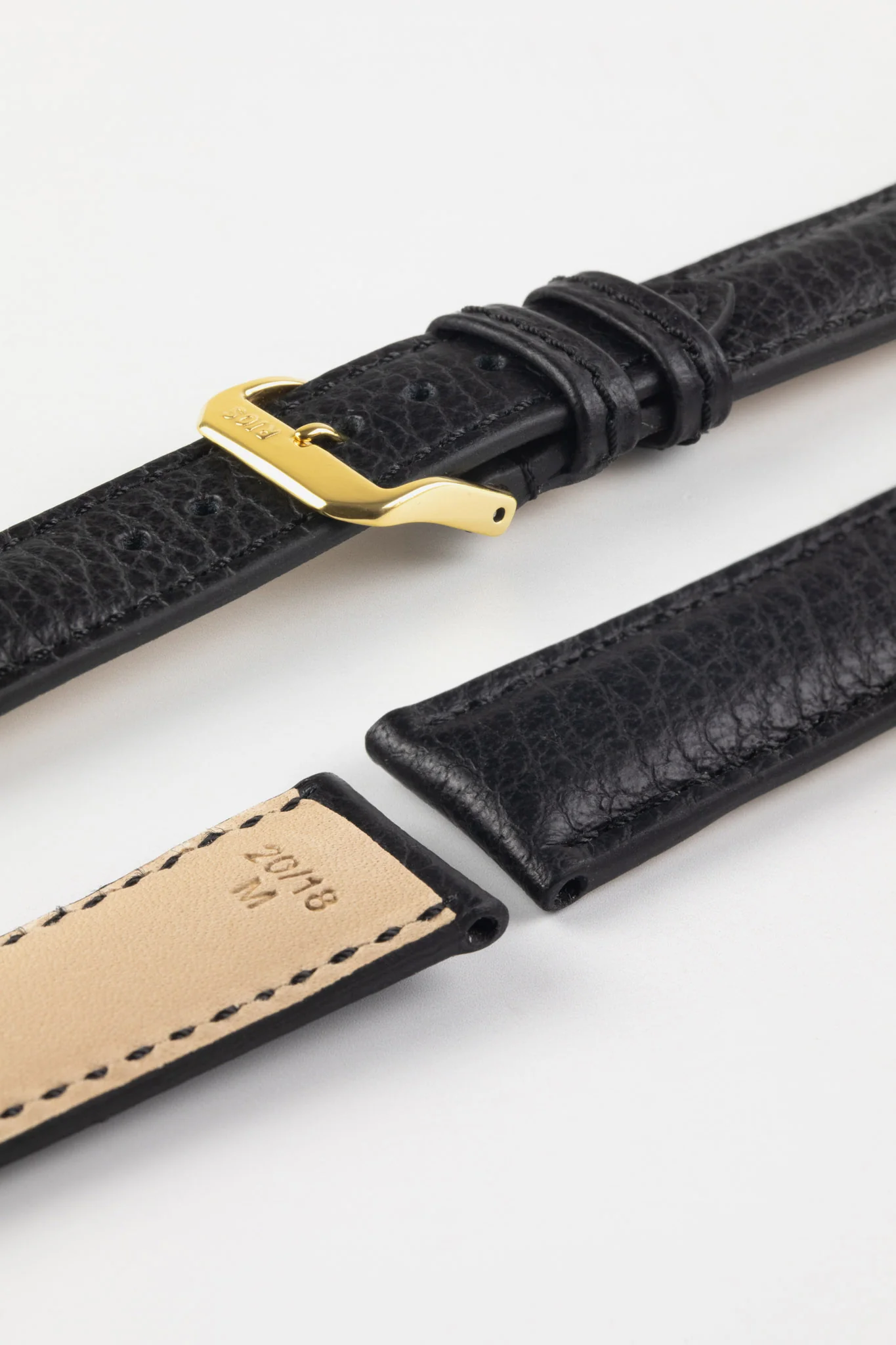 RIOS1931 COLORADO Genuine Buffalo Leather Watch Strap in BLACK - Image 5
