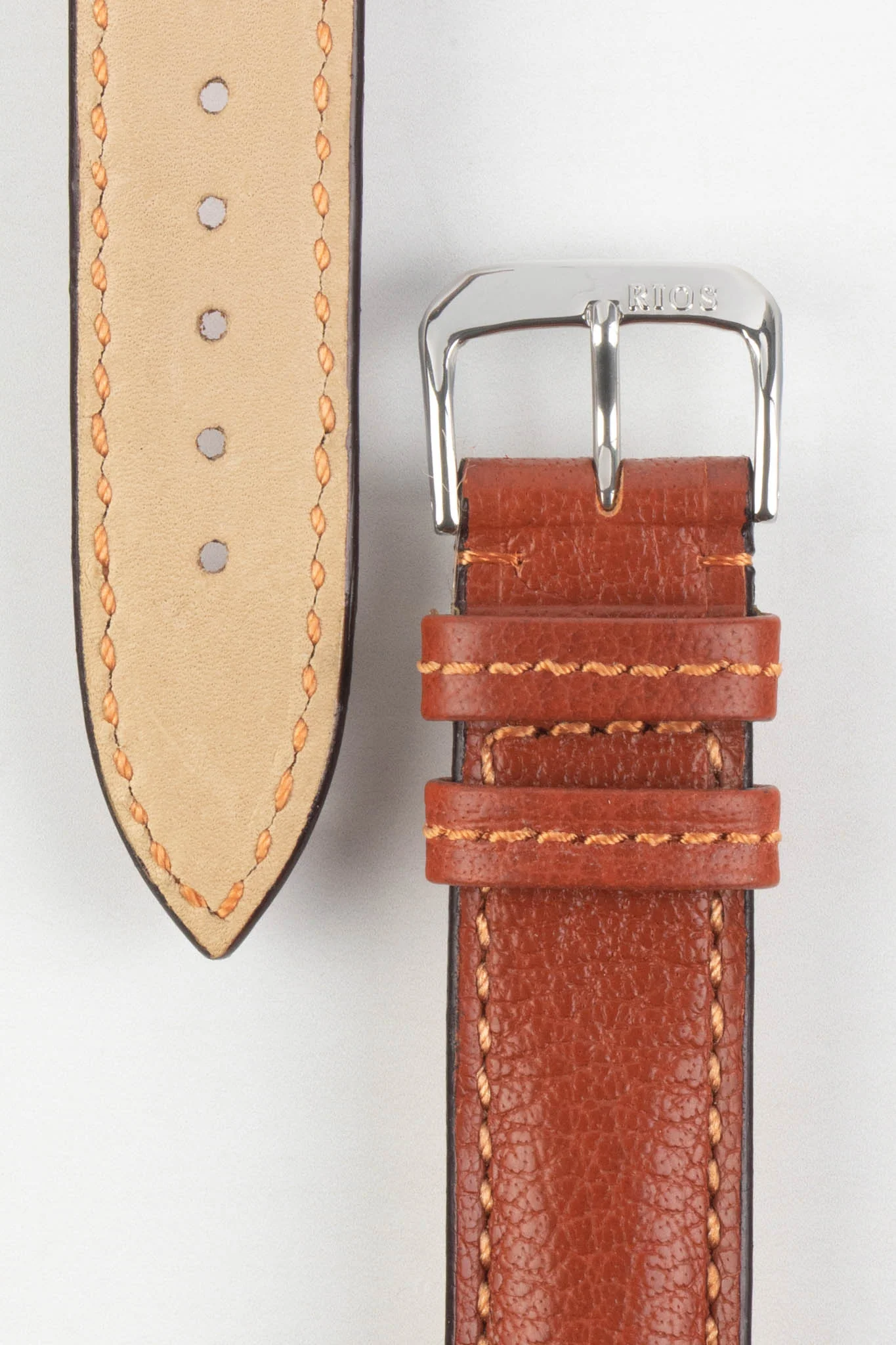 RIOS1931 COLORADO Genuine Buffalo Leather Watch Strap in COGNAC - Image 2