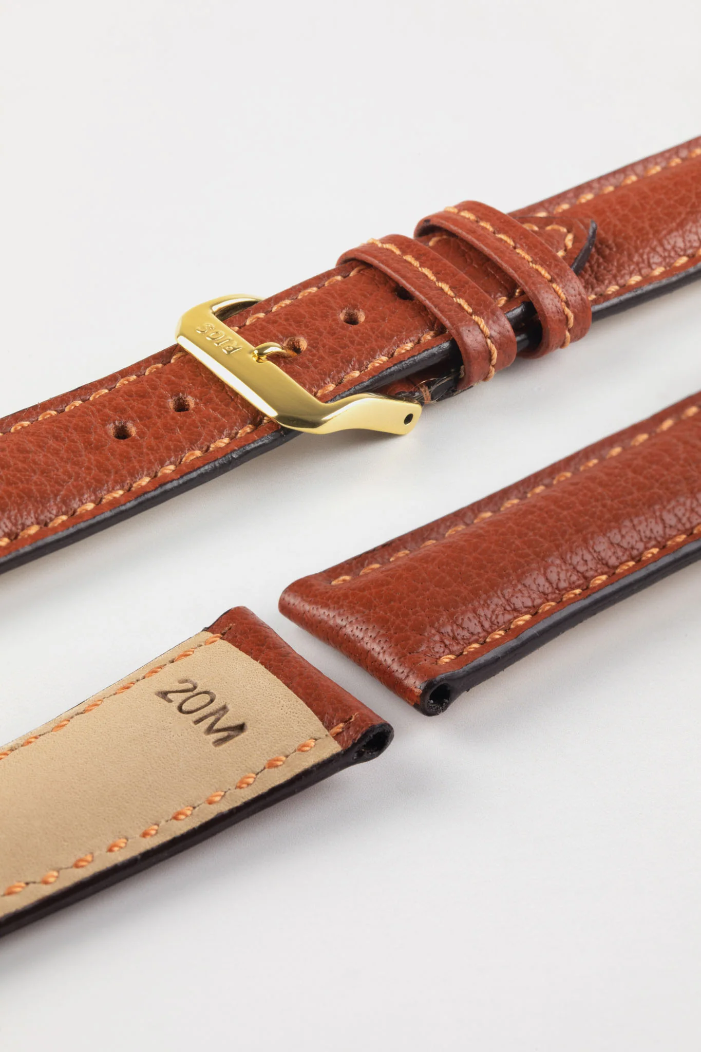 RIOS1931 COLORADO Genuine Buffalo Leather Watch Strap in COGNAC - Image 5