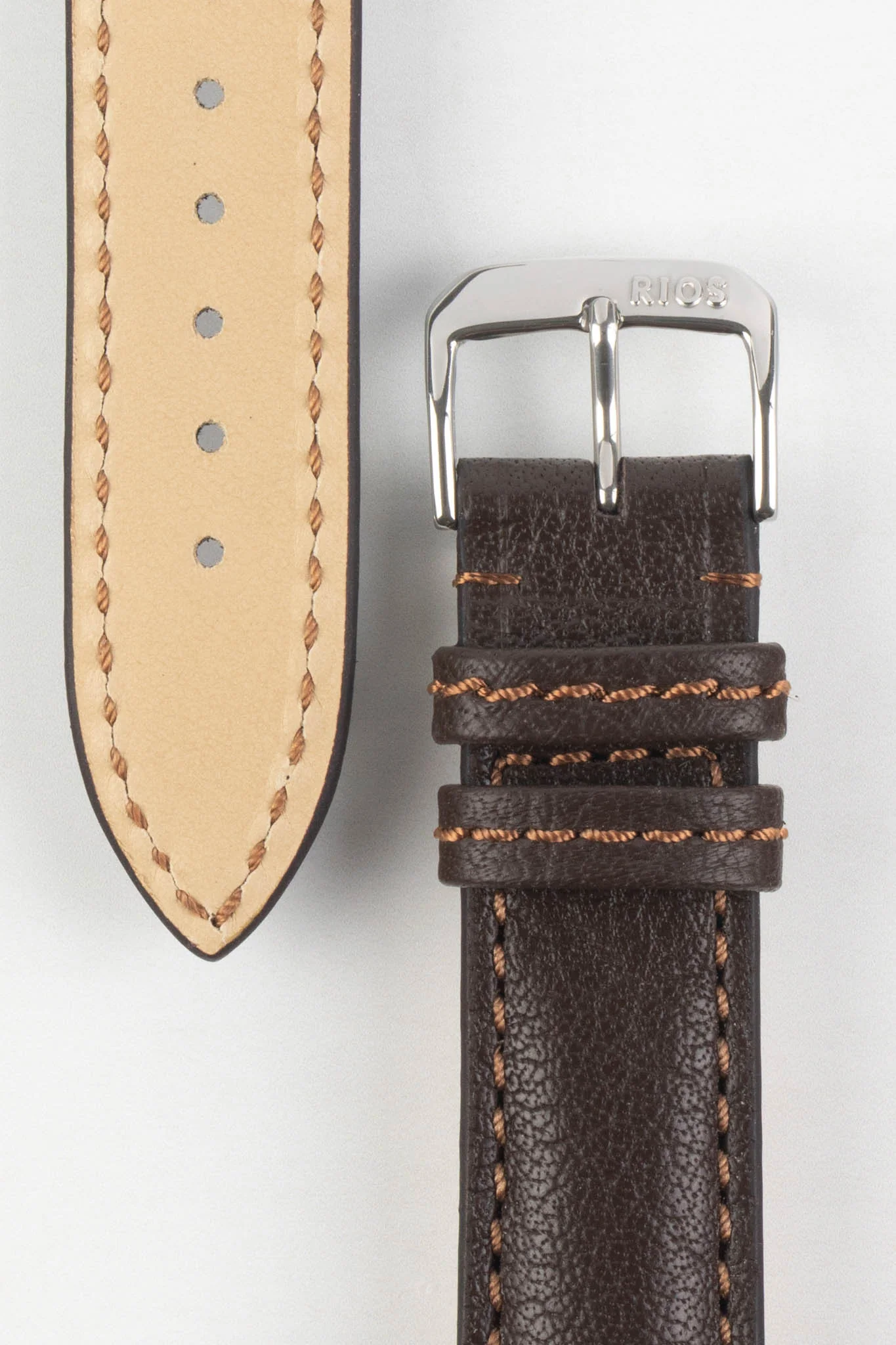 RIOS1931 COLORADO Genuine Buffalo Leather Watch Strap in MOCHA - Image 2
