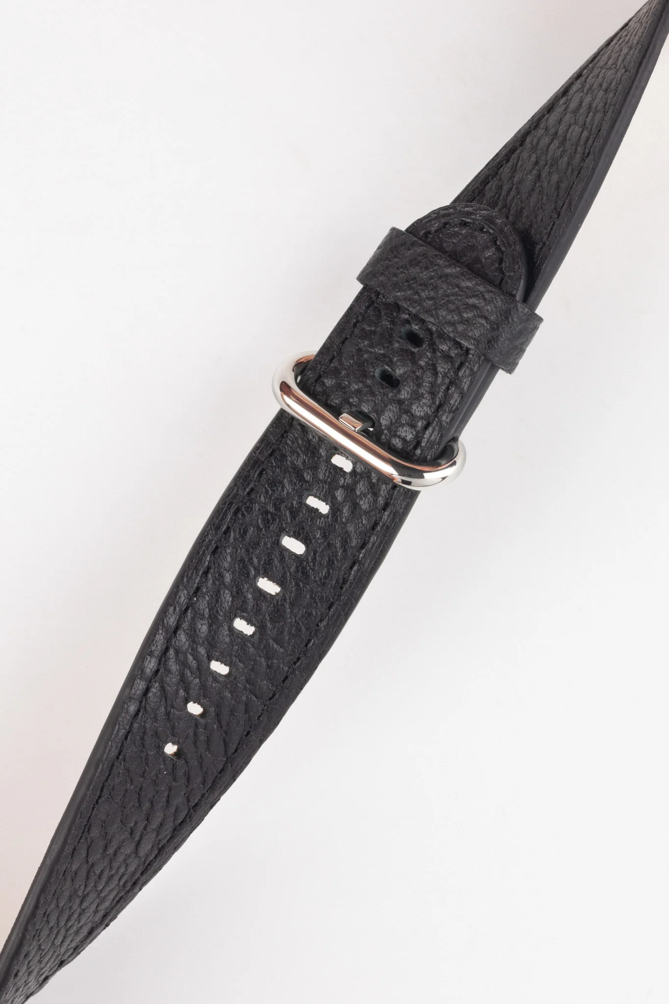 RIOS1931 CONNECT Buffalo Leather Watch Strap for 42 / 44 / 45mm / Ultra Apple Watch in BLACK - Image 4
