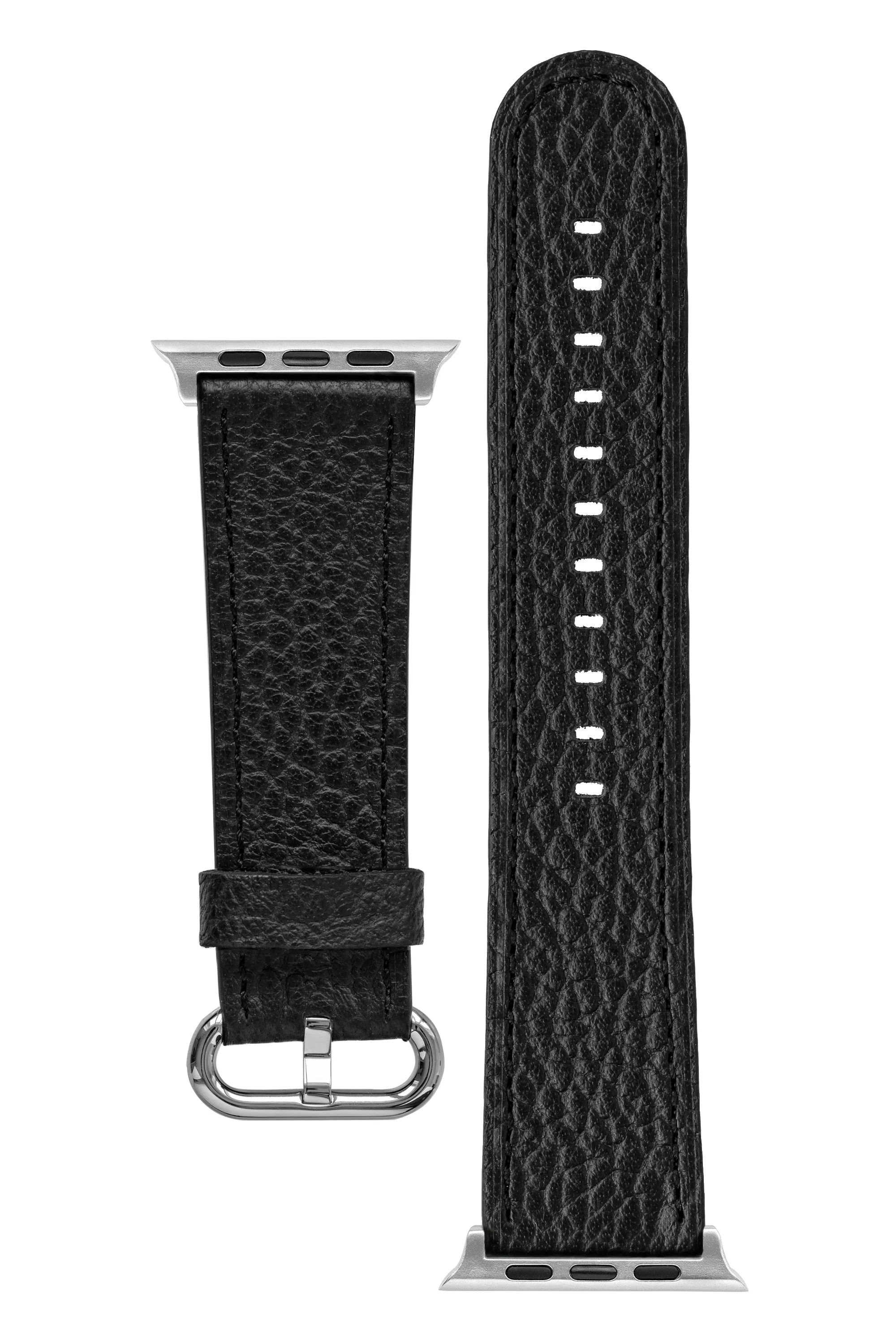 RIOS1931 CONNECT Buffalo Leather Watch Strap for 42 / 44 / 45mm / Ultra Apple Watch in BLACK - Image 6
