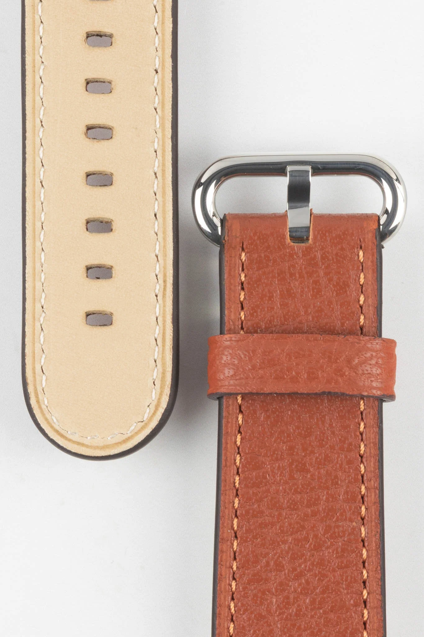 RIOS1931 CONNECT Buffalo Leather Watch Strap for 42 / 44 / 45mm / Ultra Apple Watch in COGNAC - Image 3