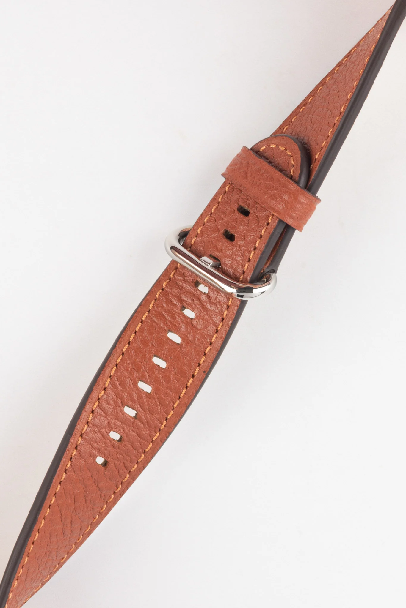RIOS1931 CONNECT Buffalo Leather Watch Strap for 42 / 44 / 45mm / Ultra Apple Watch in COGNAC - Image 4