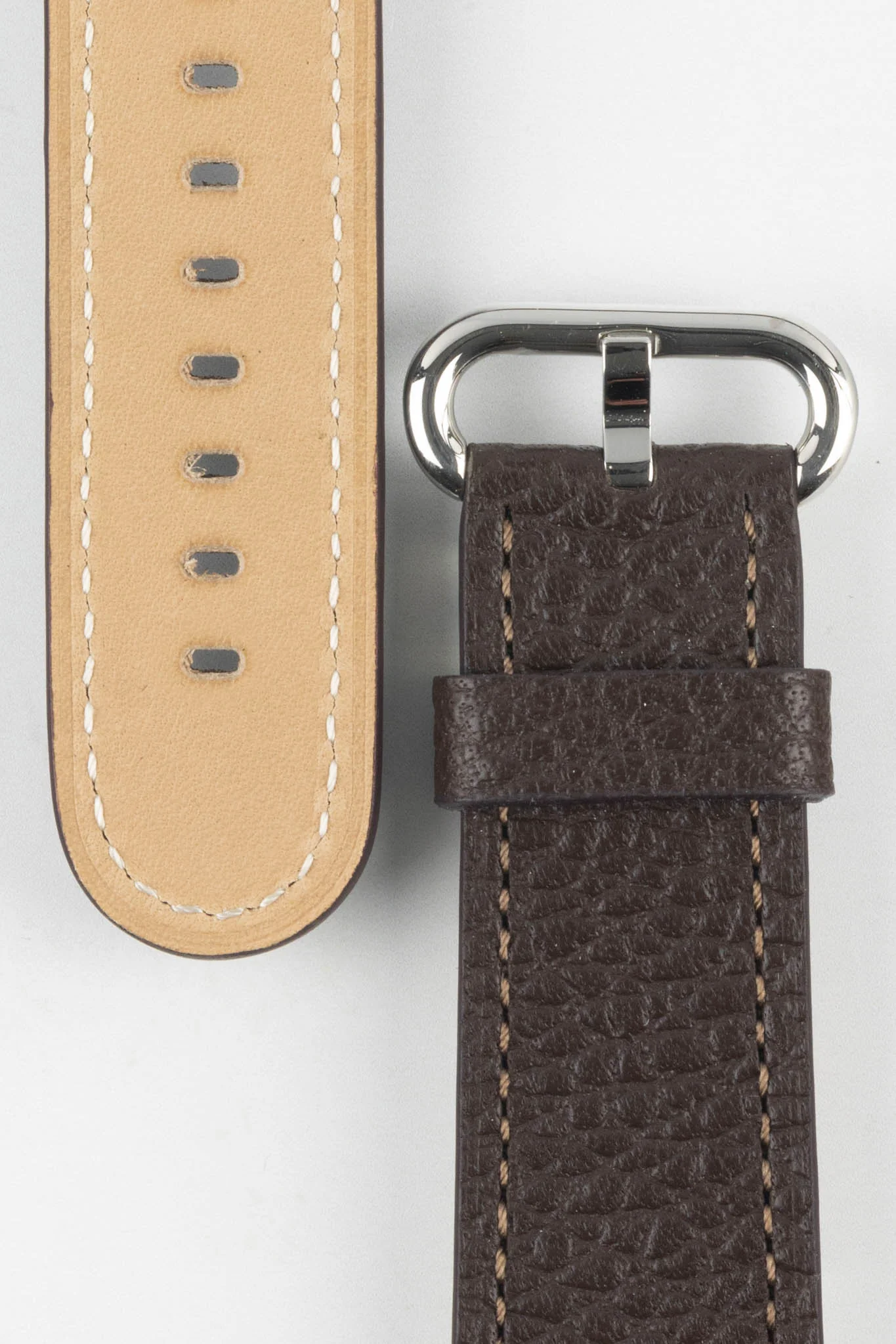 RIOS1931 CONNECT Buffalo Leather Watch Strap for 42 / 44 / 45mm / Ultra Apple Watch in MOCHA - Image 3