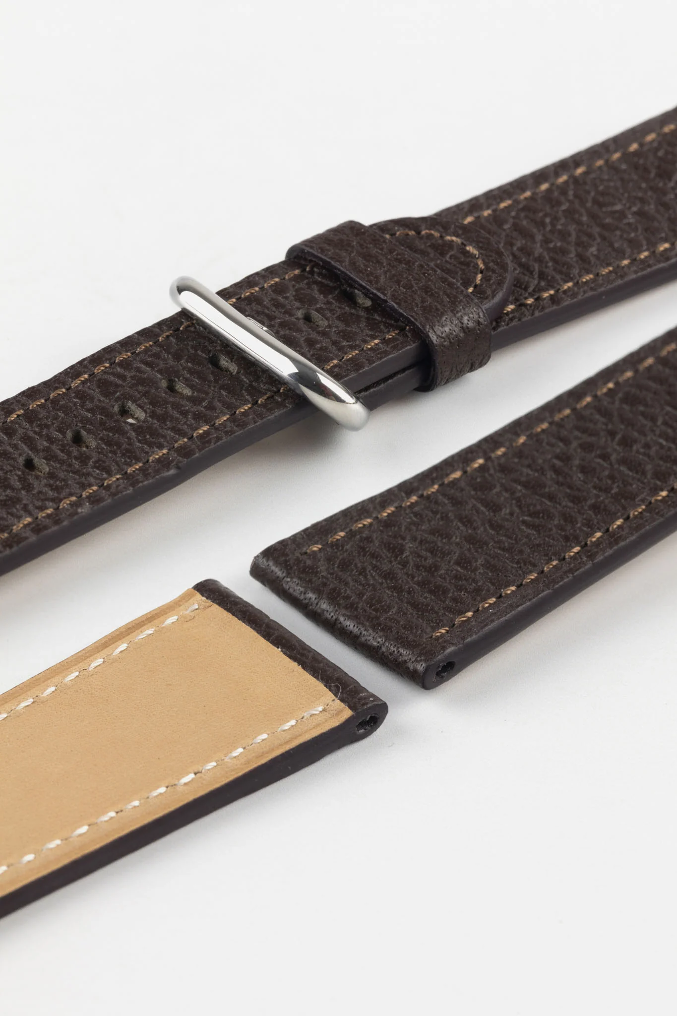 RIOS1931 CONNECT Buffalo Leather Watch Strap for 42 / 44 / 45mm / Ultra Apple Watch in MOCHA - Image 5