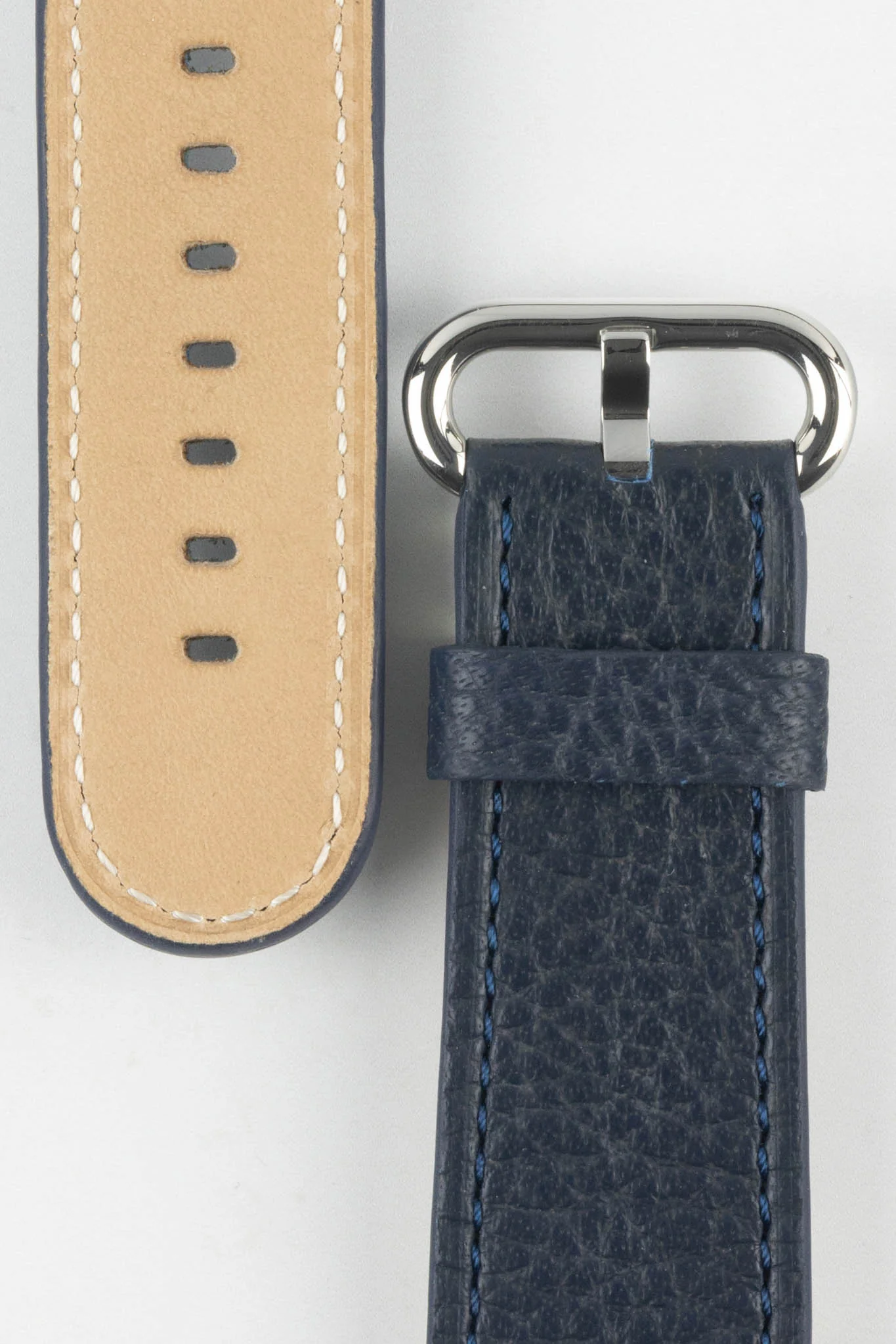 RIOS1931 CONNECT Buffalo Leather Watch Strap for 42 / 44 / 45mm / Ultra Apple Watch in OCEAN BLUE - Image 3