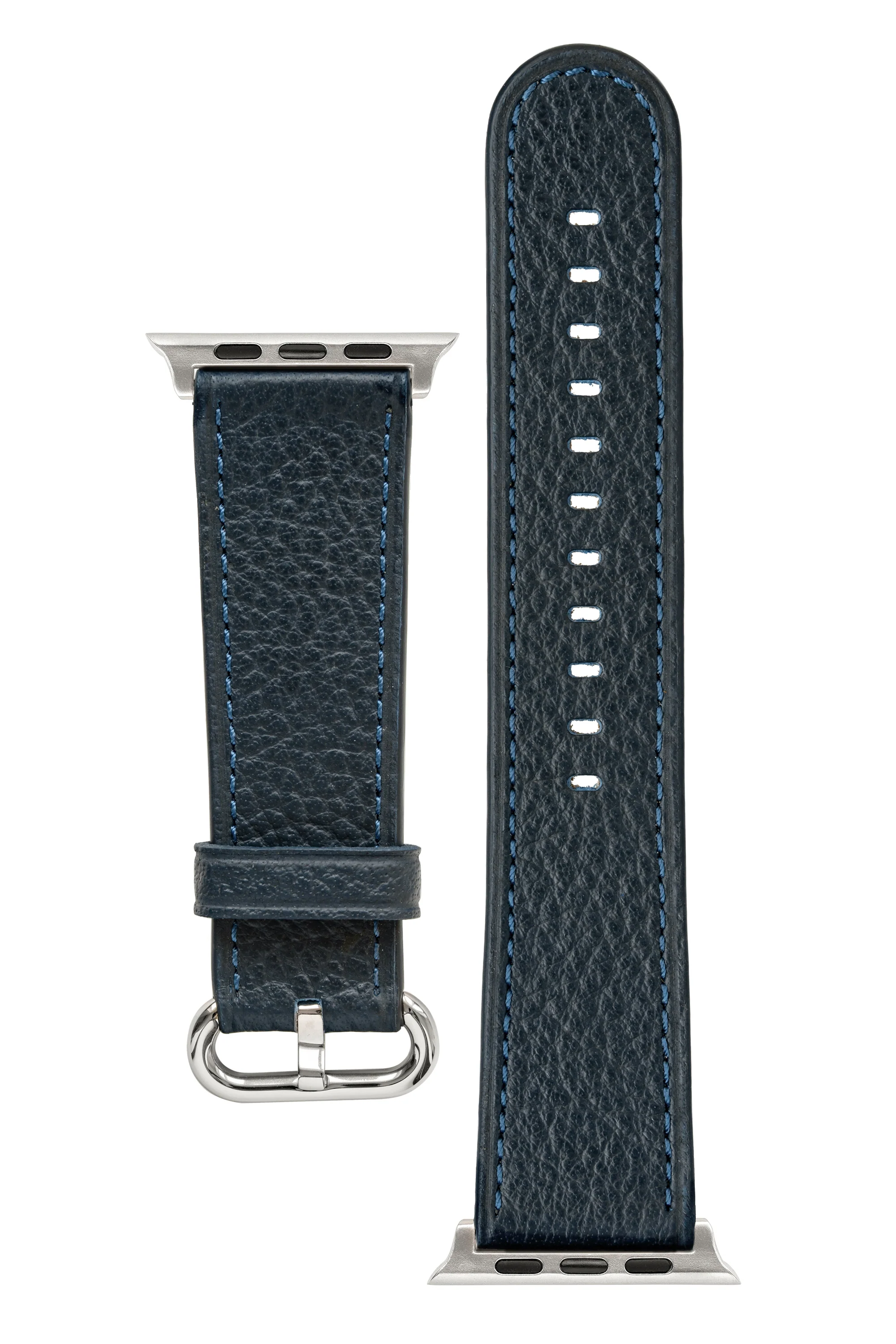 RIOS1931 CONNECT Buffalo Leather Watch Strap for 42 / 44 / 45mm / Ultra Apple Watch in OCEAN BLUE - Image 6