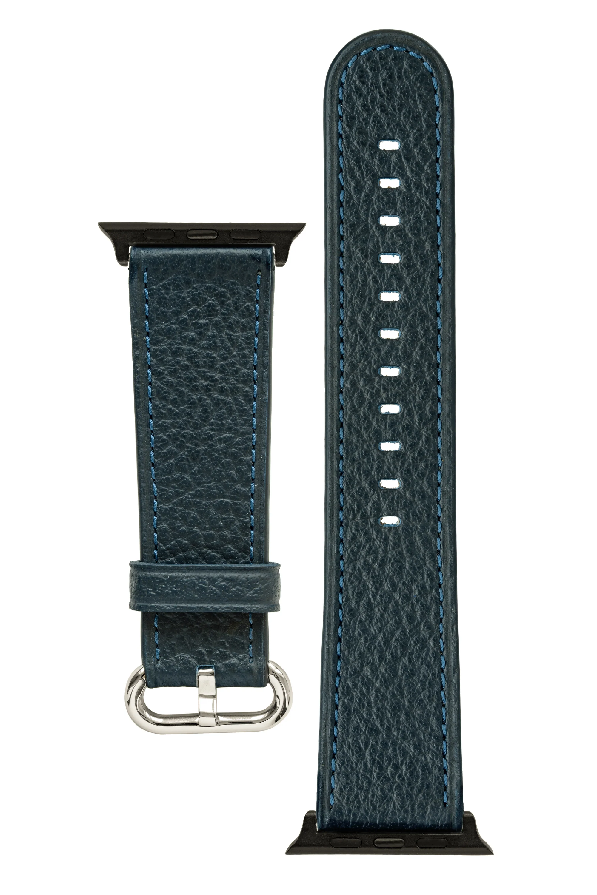 RIOS1931 CONNECT Buffalo Leather Watch Strap for 42 / 44 / 45mm / Ultra Apple Watch in OCEAN BLUE - Image 7