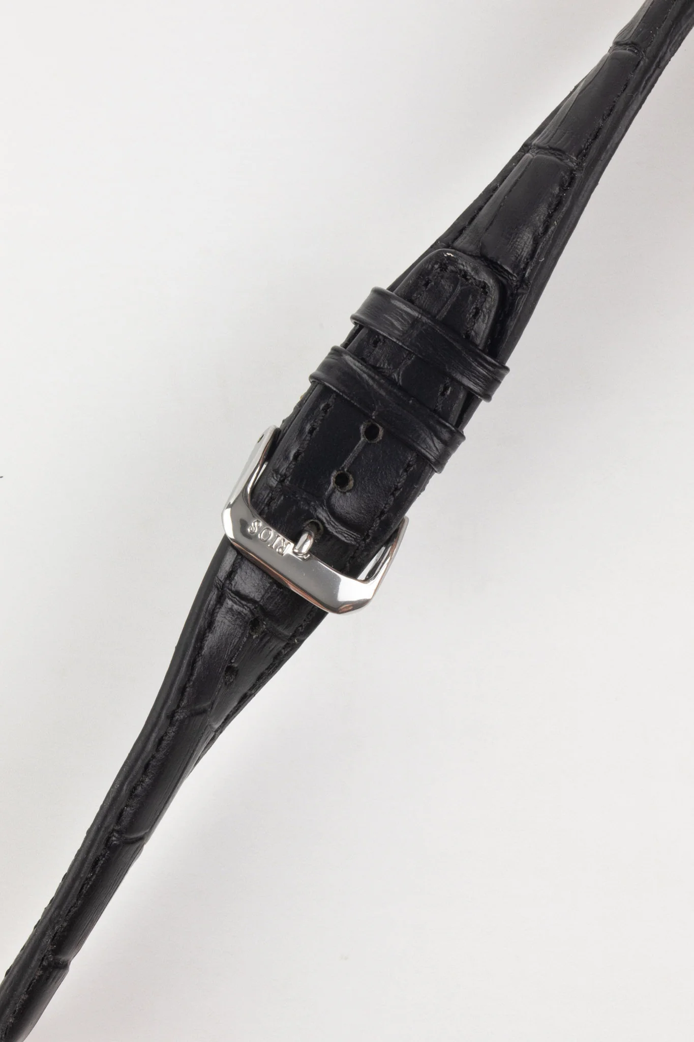 RIOS1931 DALLAS Alligator-Embossed Leather Watch Strap in BLACK - Image 4