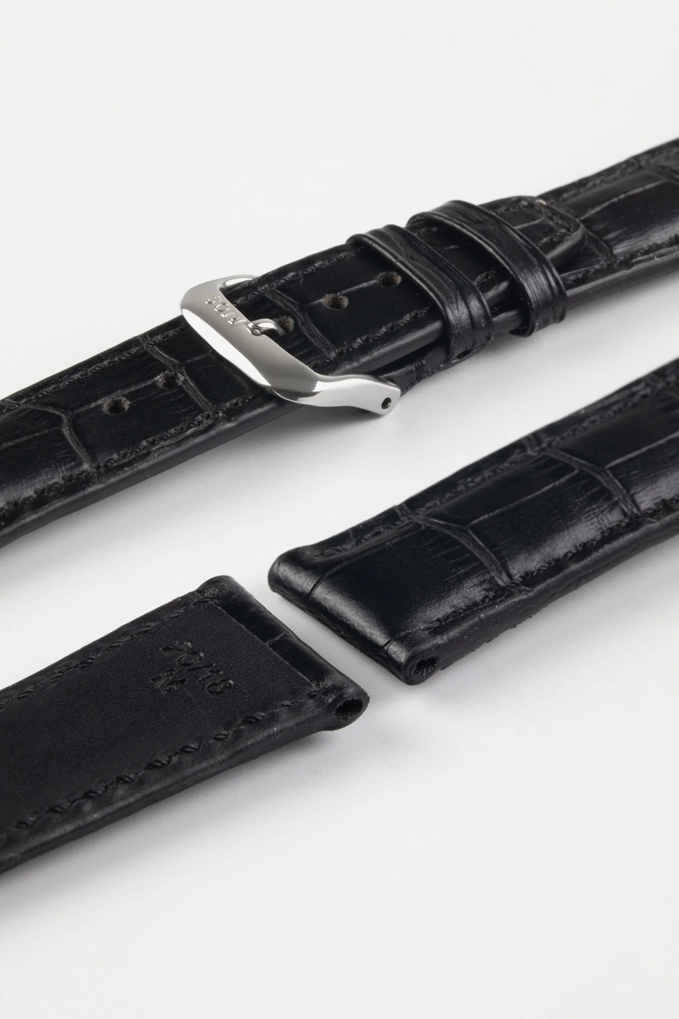 RIOS1931 DALLAS Alligator-Embossed Leather Watch Strap in BLACK - Image 5