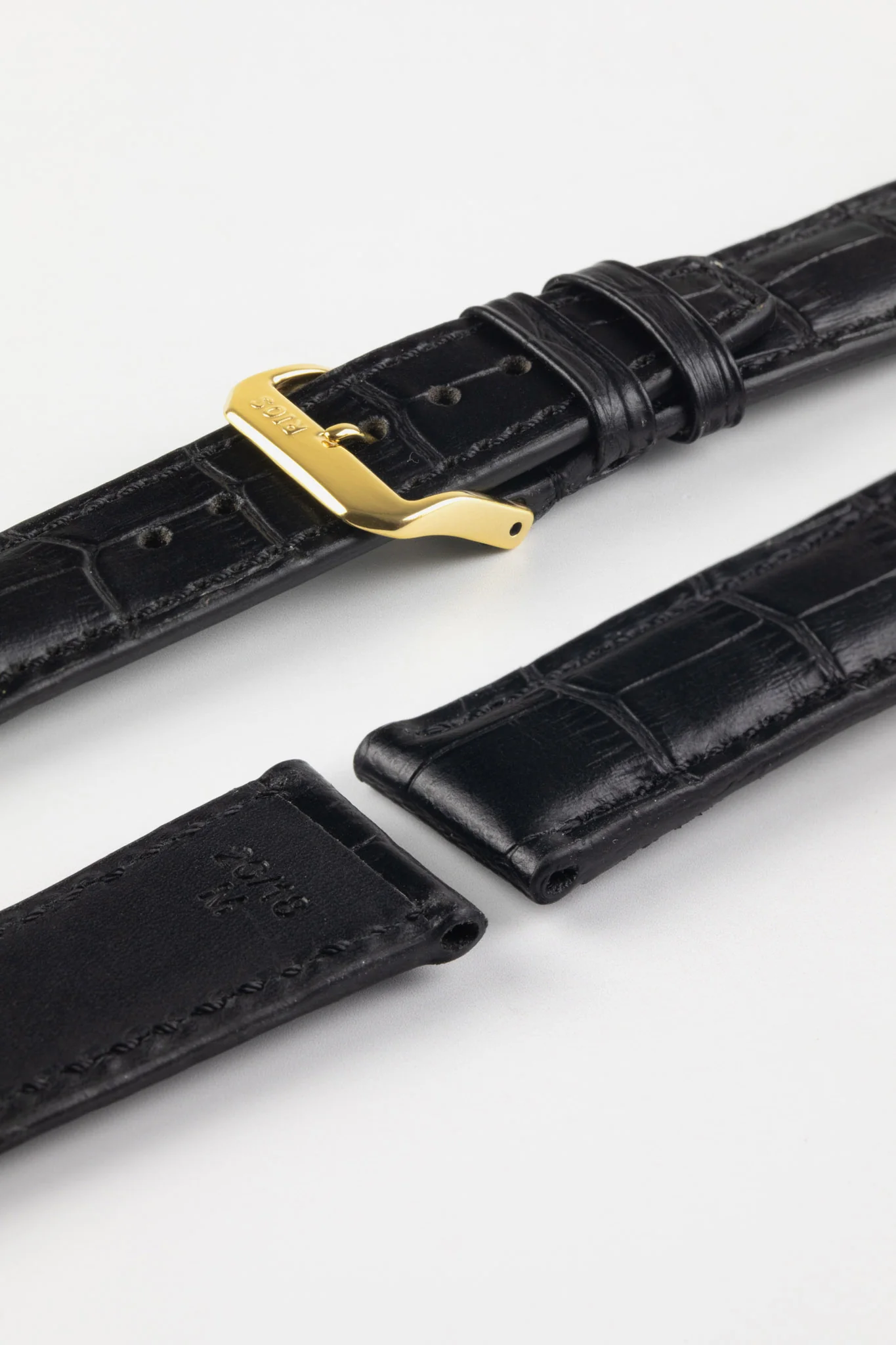 RIOS1931 DALLAS Alligator-Embossed Leather Watch Strap in BLACK - Image 6