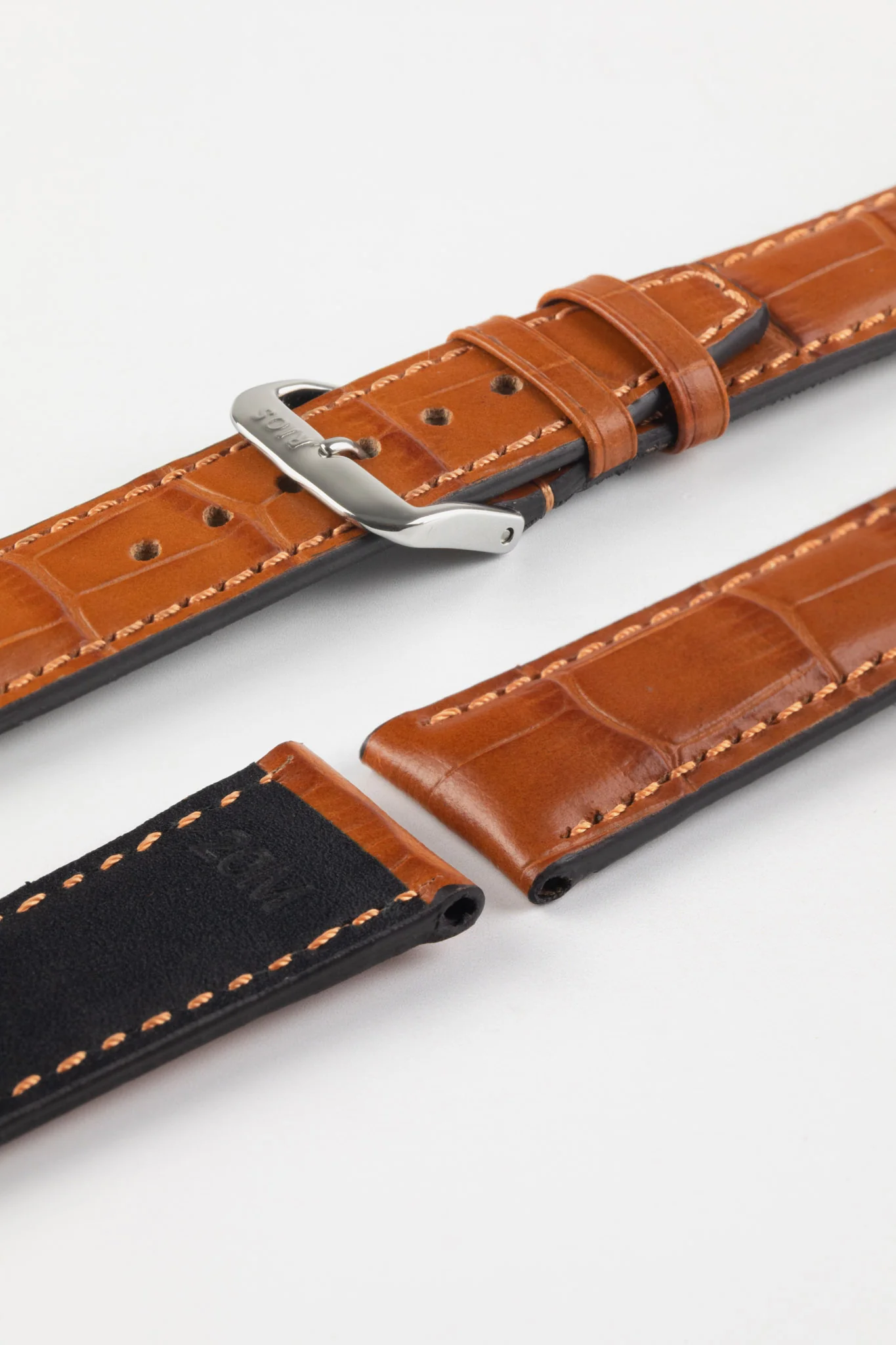RIOS1931 DALLAS Alligator-Embossed Leather Watch Strap in COGNAC - Image 5