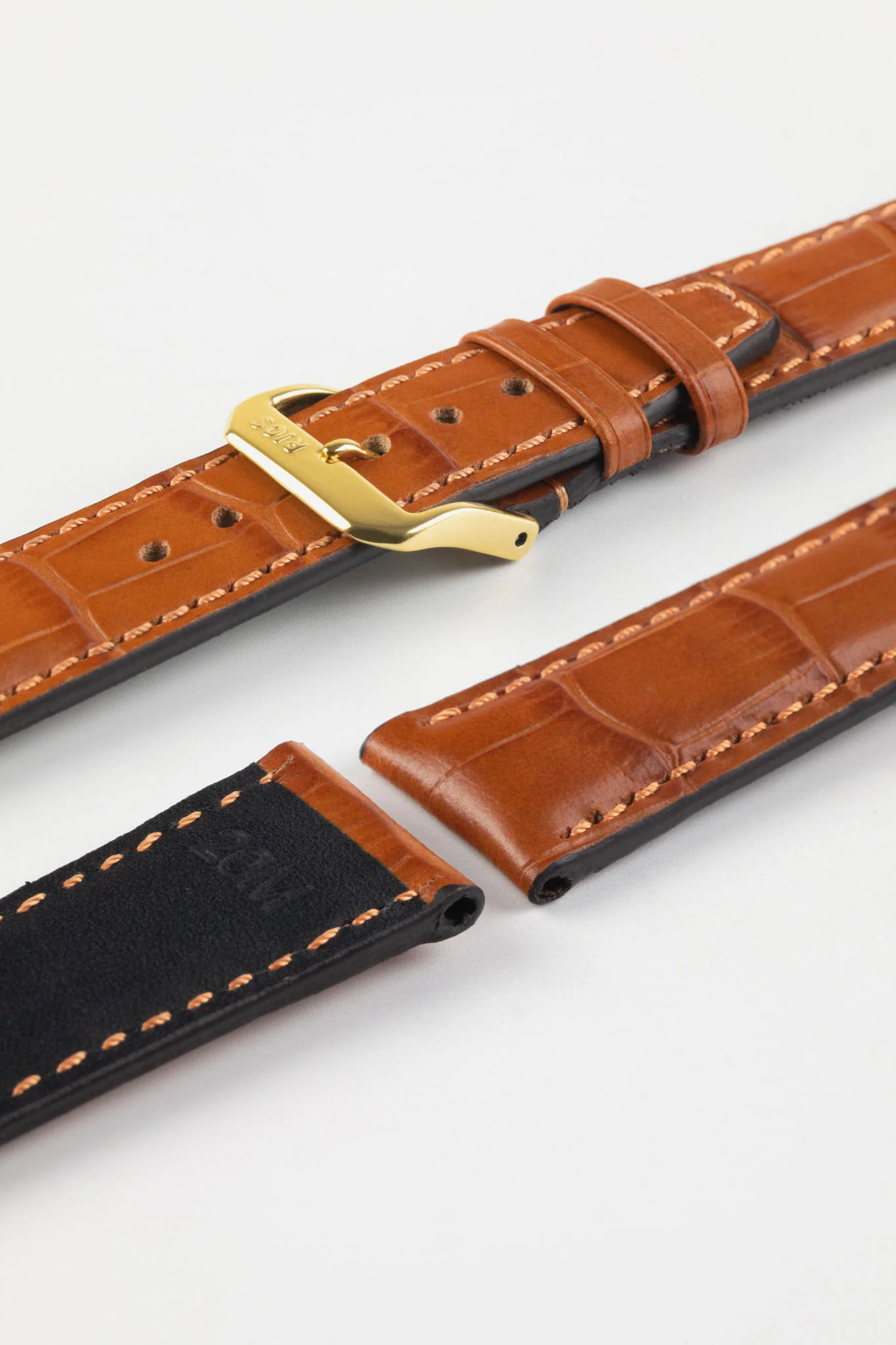 RIOS1931 DALLAS Alligator-Embossed Leather Watch Strap in COGNAC - Image 6