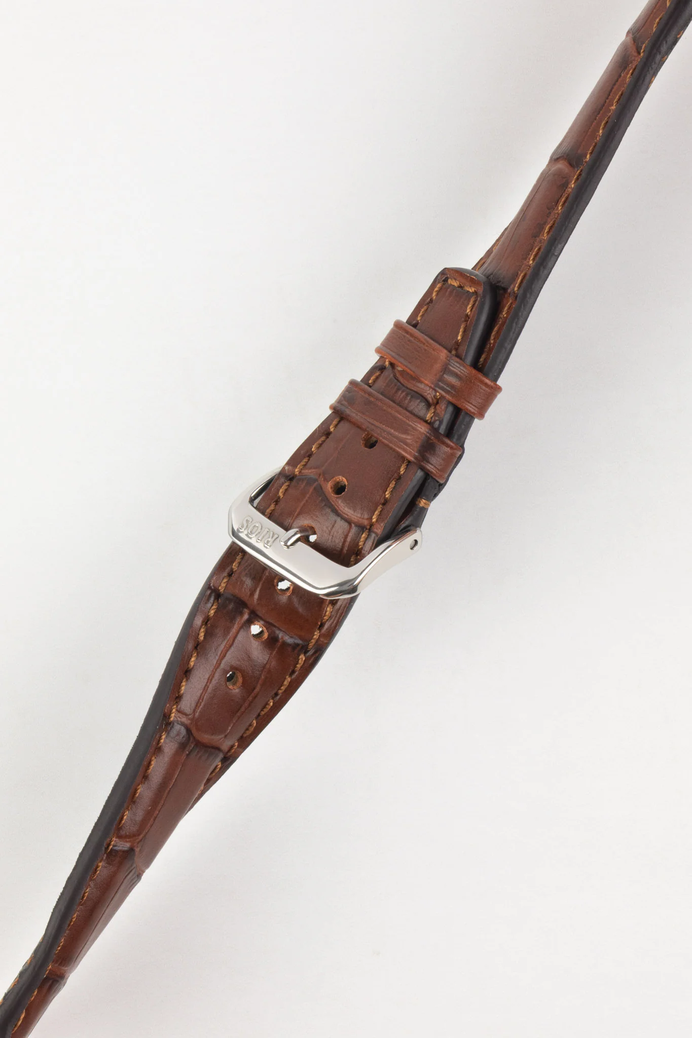 RIOS1931 DALLAS Alligator-Embossed Leather Watch Strap in MAHOGANY - Image 4