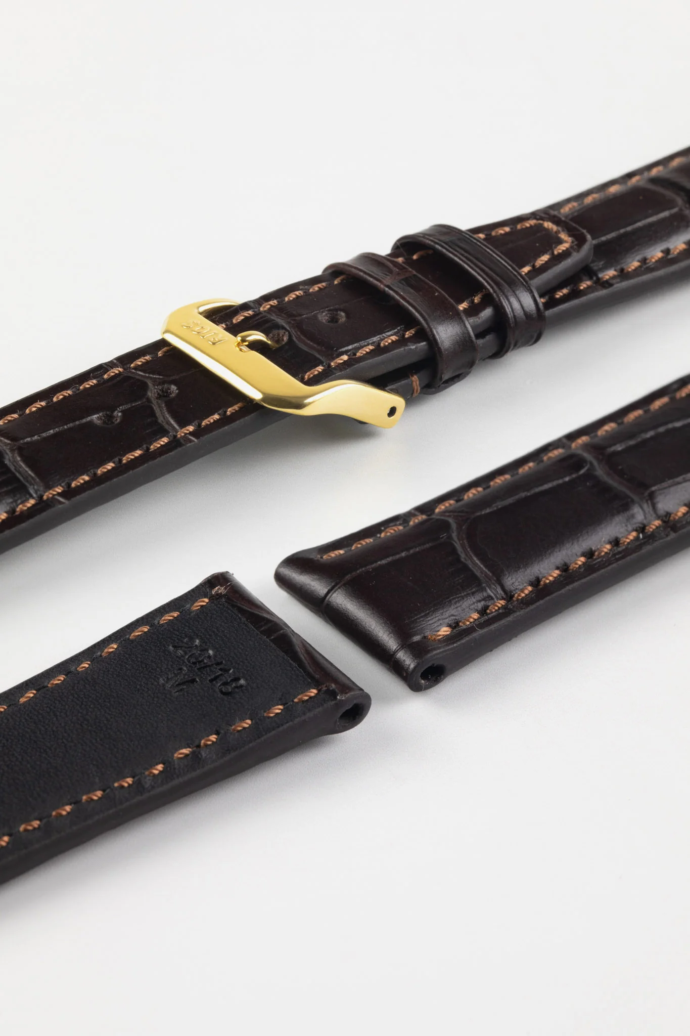 RIOS1931 DALLAS Alligator-Embossed Leather Watch Strap in MOCHA - Image 8