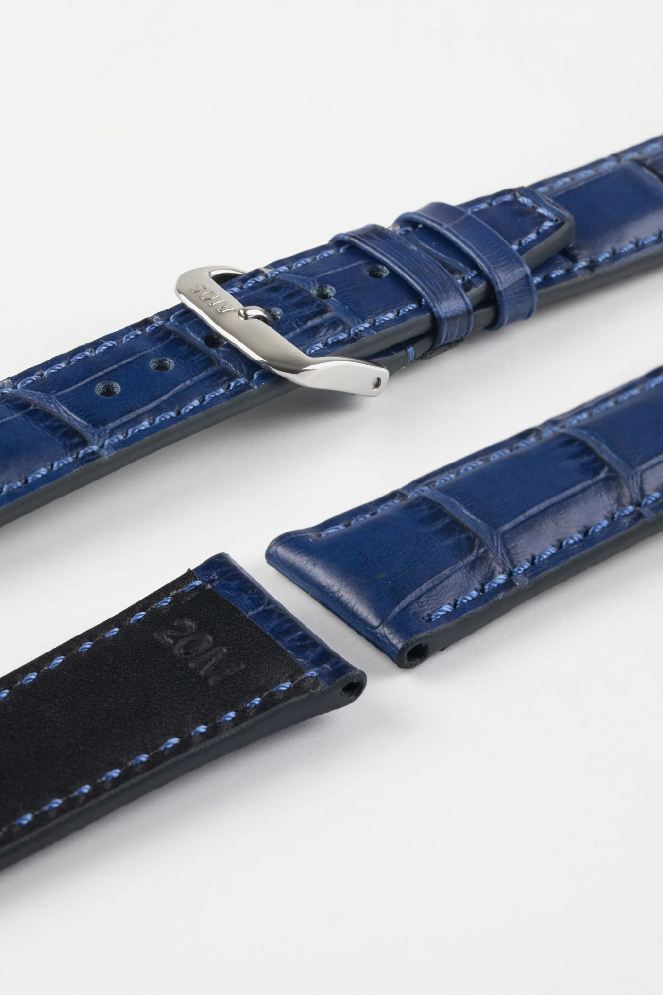RIOS1931 DALLAS Alligator-Embossed Leather Watch Strap in NAVY BLUE - Image 5