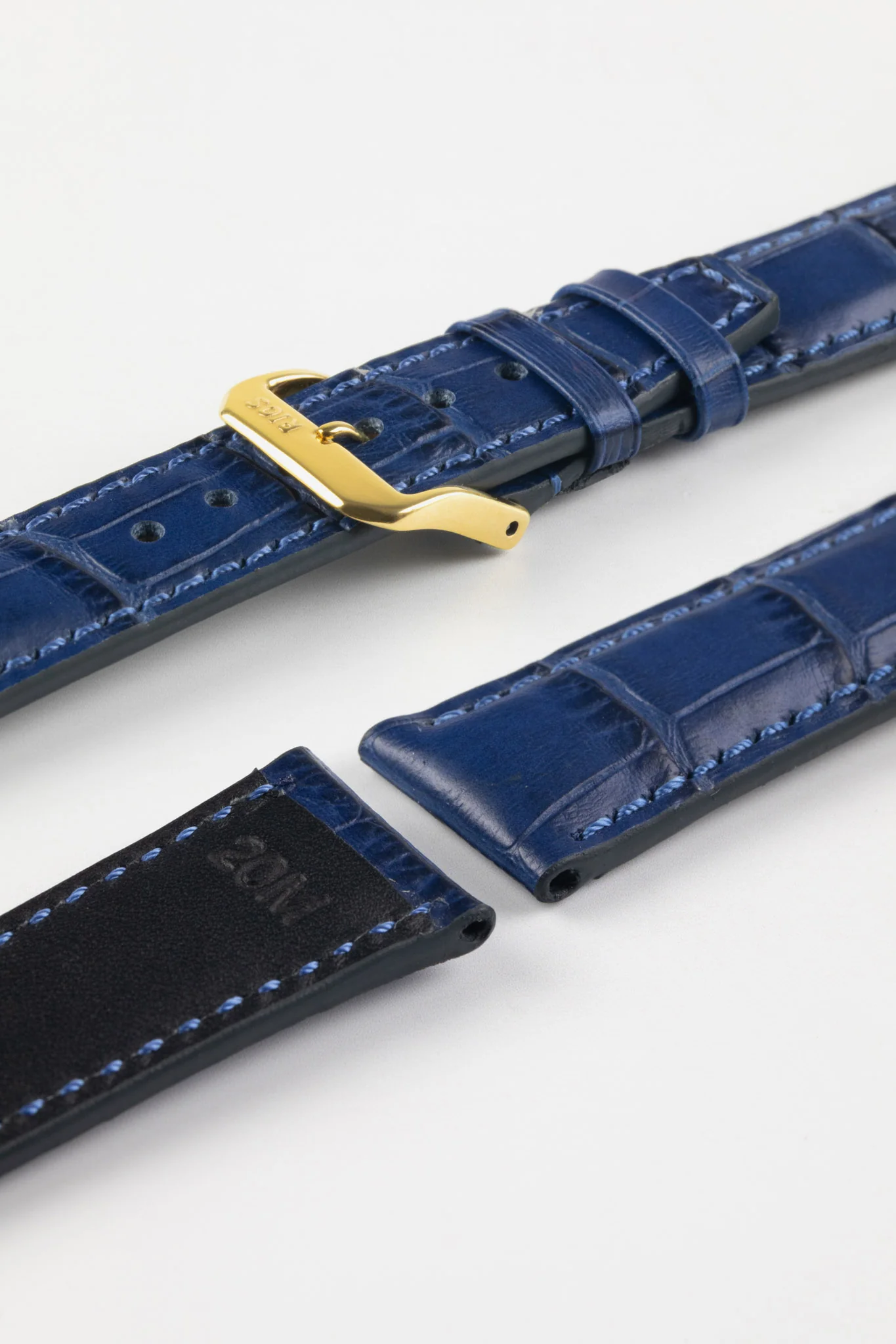 RIOS1931 DALLAS Alligator-Embossed Leather Watch Strap in NAVY BLUE - Image 6